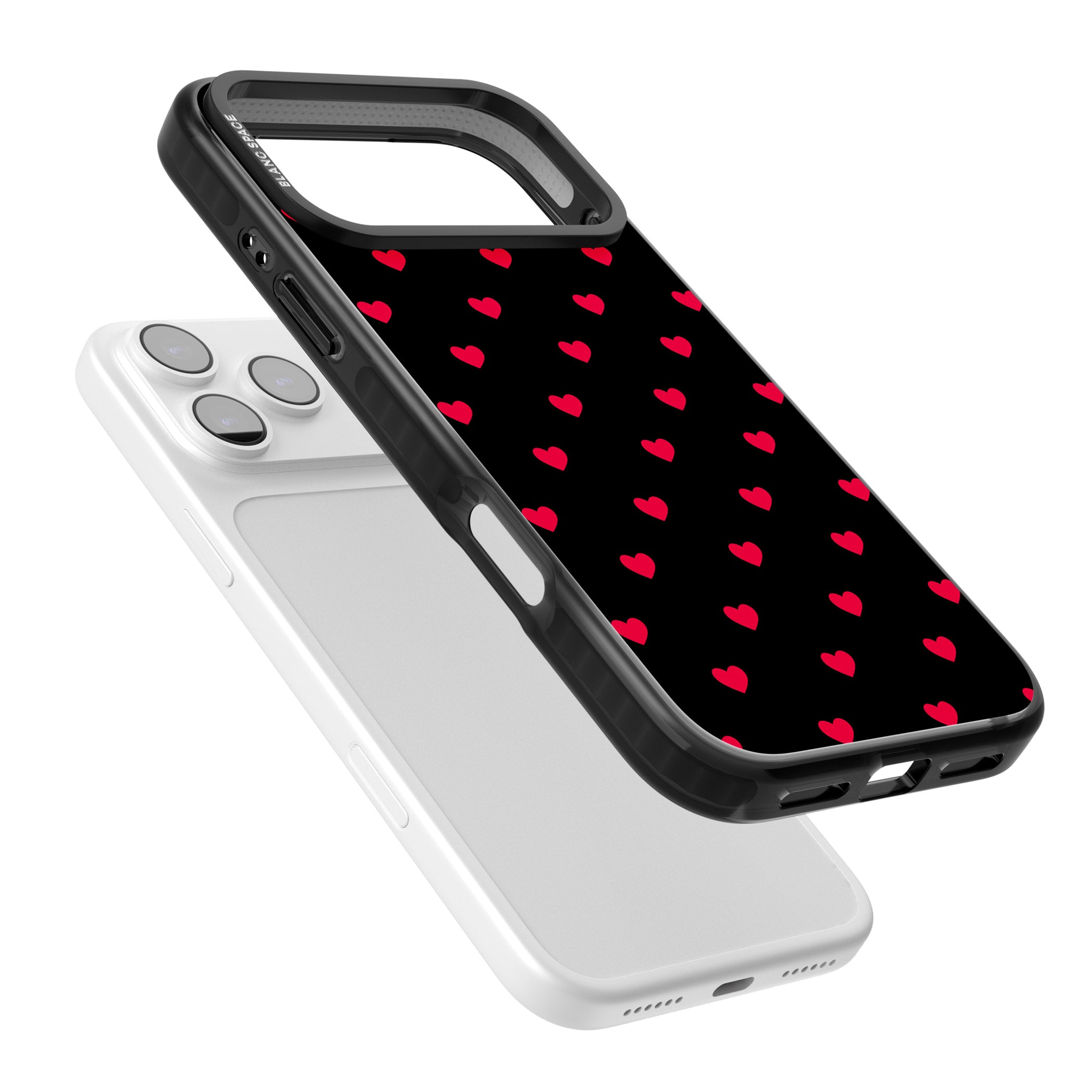 Small Heart Pattern: Red & iPhone 17 Pro Impact Black Phone Case Colours
