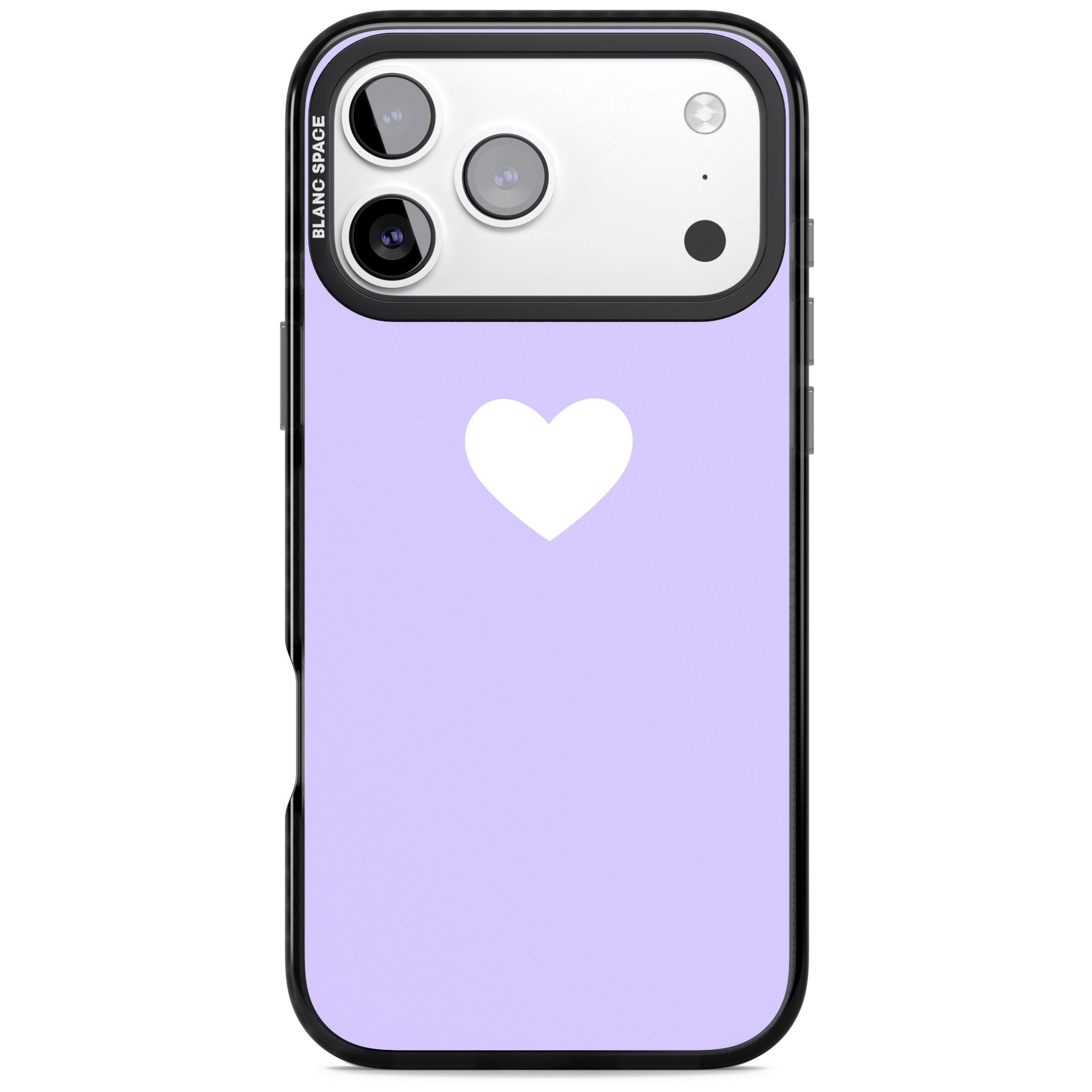 Pale Purple Heart iPhone 17 Pro Impact Black Phone Case