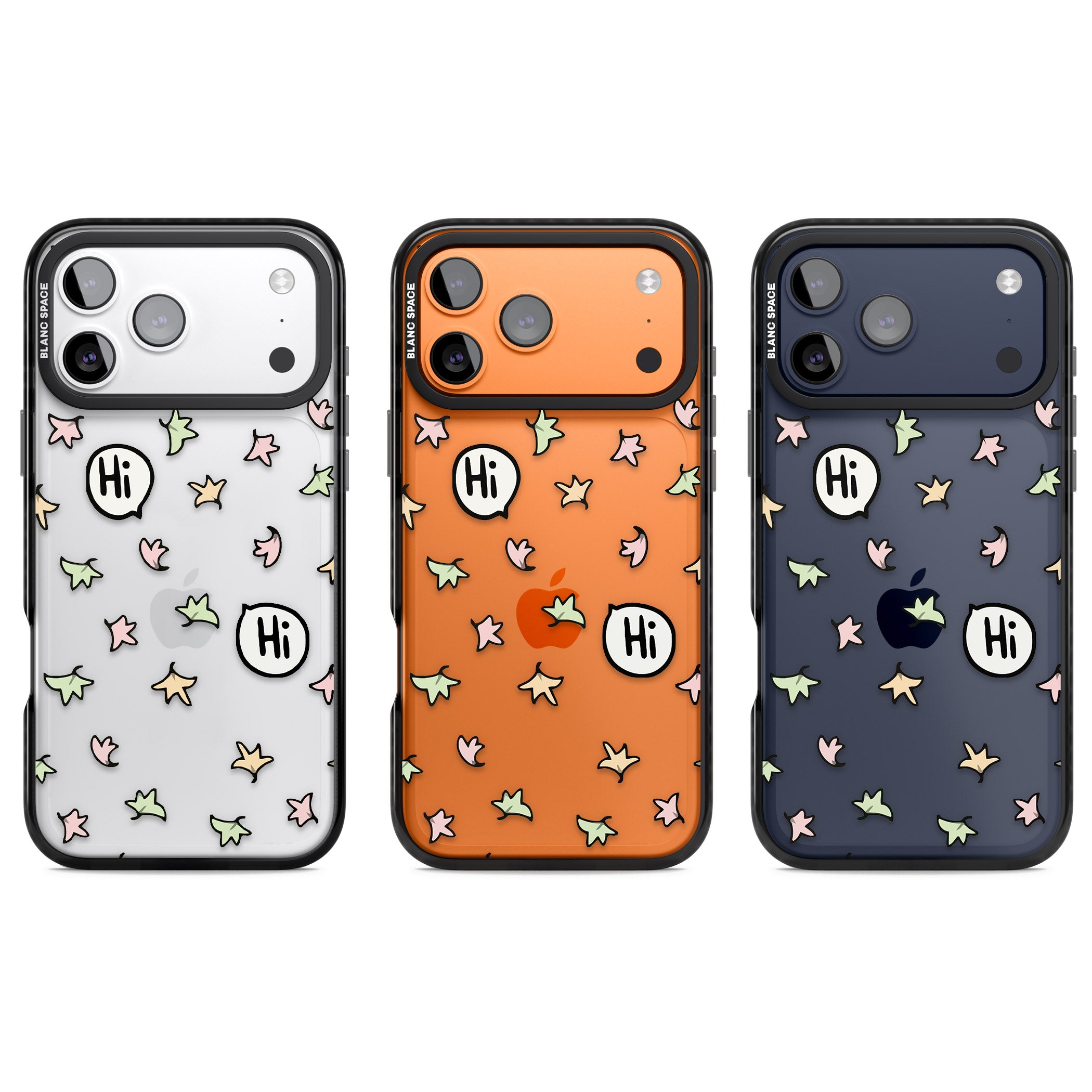 Heartstopper Leaves Pattern iPhone 17 Pro Impact Black Phone Case APT Impact Protection