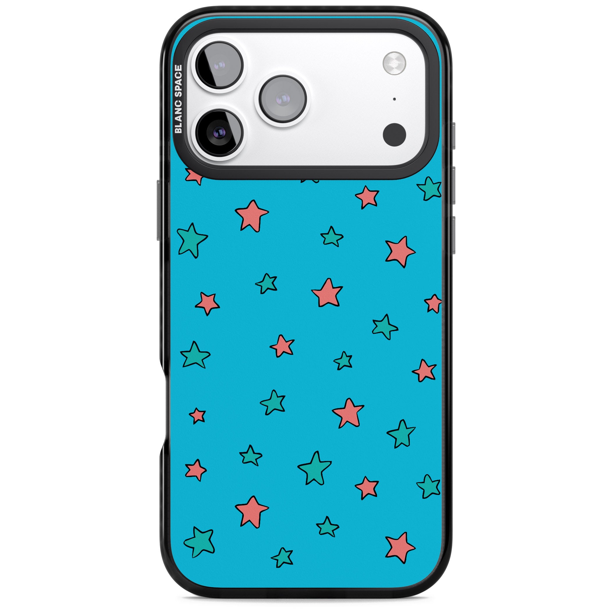 Blue Heartstopper Stars Pattern iPhone 17 Pro Impact Black Phone Case