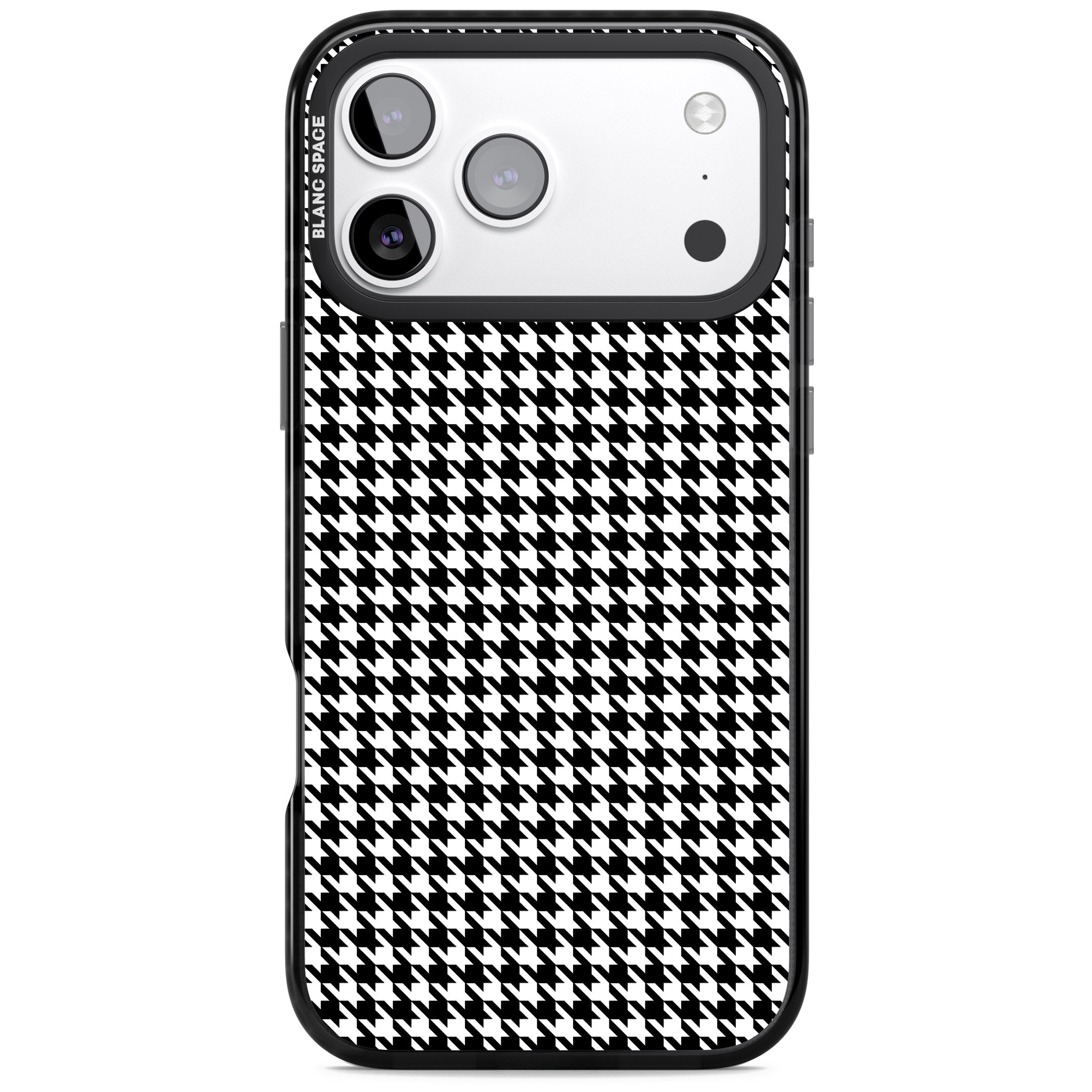 Black Houndstooth Pattern iPhone 17 Pro Impact Black Phone Case