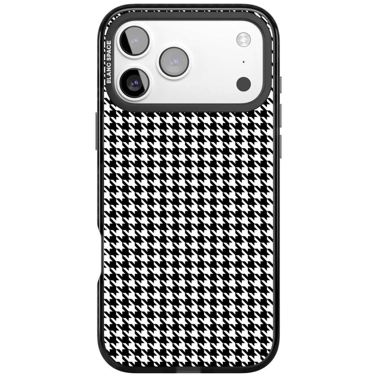 Black Houndstooth Pattern iPhone 17 Pro Max Impact Black Phone Case front