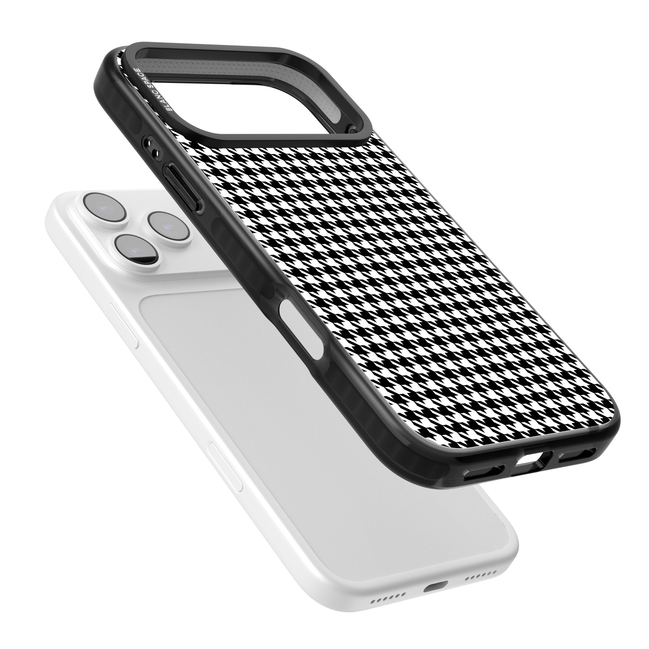 Black Houndstooth Pattern iPhone 17 Pro Impact Black Phone Case Colours
