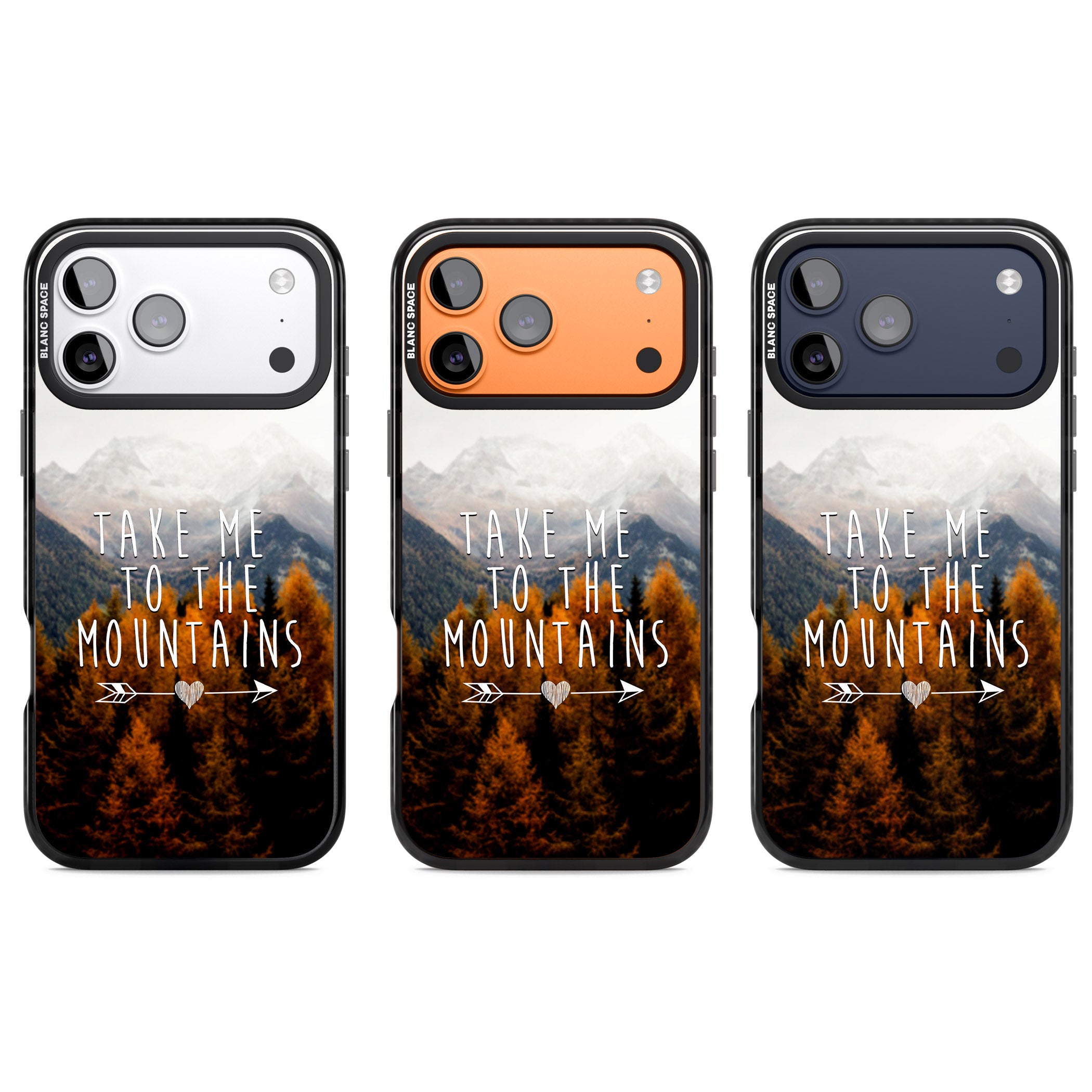 Take Me Mountains Quote iPhone 17 Pro Impact Black Phone Case APT Impact Protection