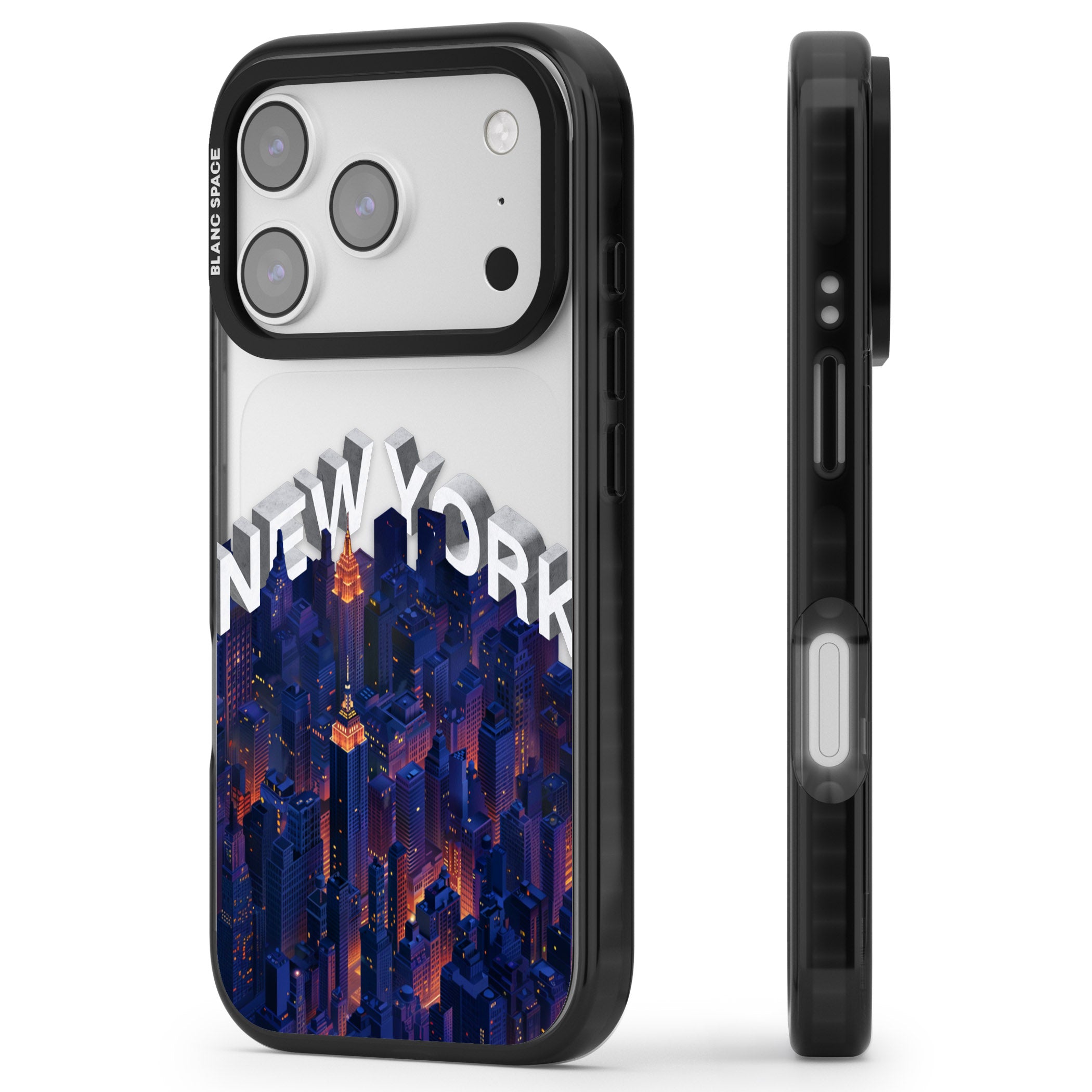 New York City iPhone 17 Pro Impact Black Phone Case Side Profile