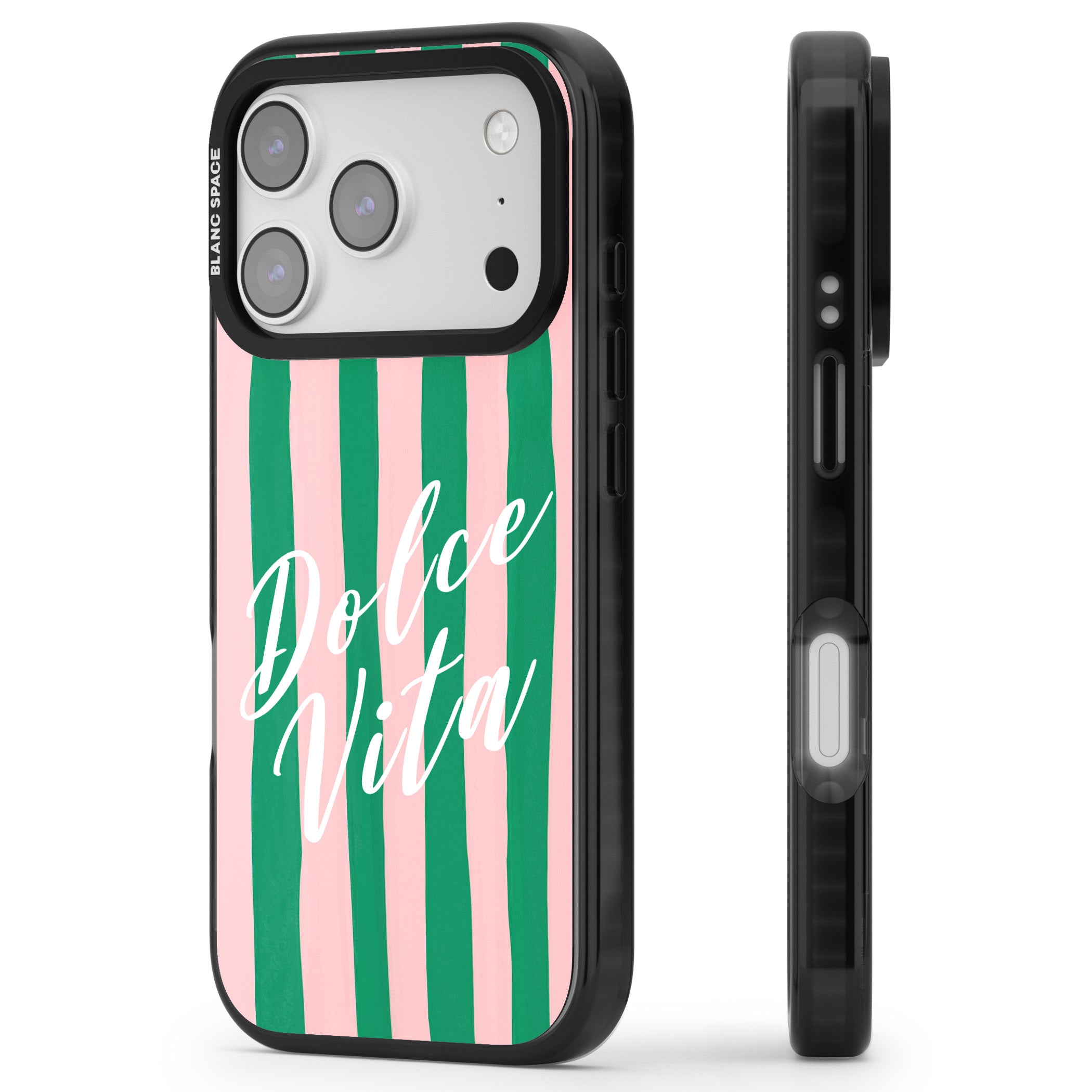 Dolce Vita iPhone 17 Pro Impact Black Phone Case Side Profile