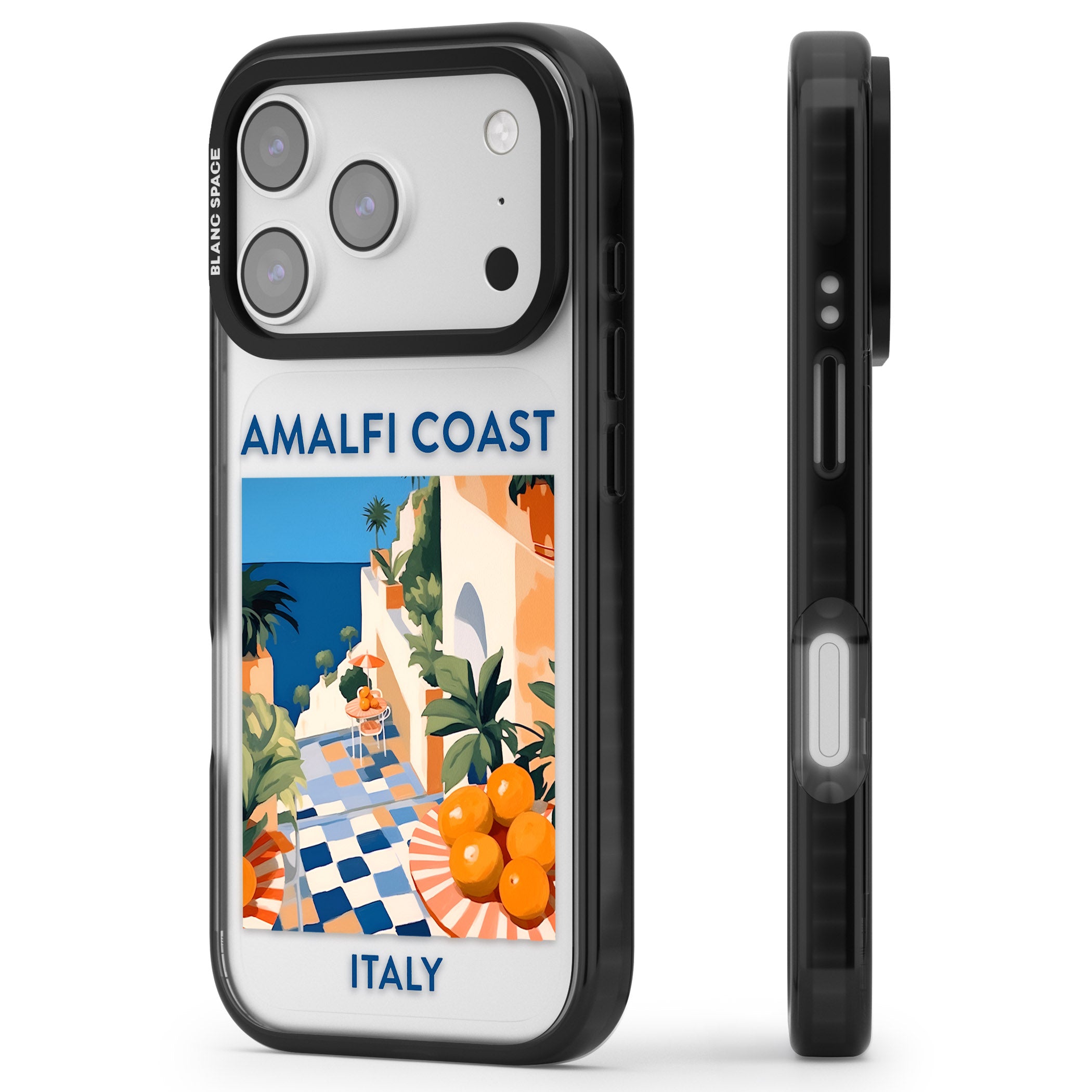 Amalfi Coast iPhone 17 Pro Impact Black Phone Case Side Profile