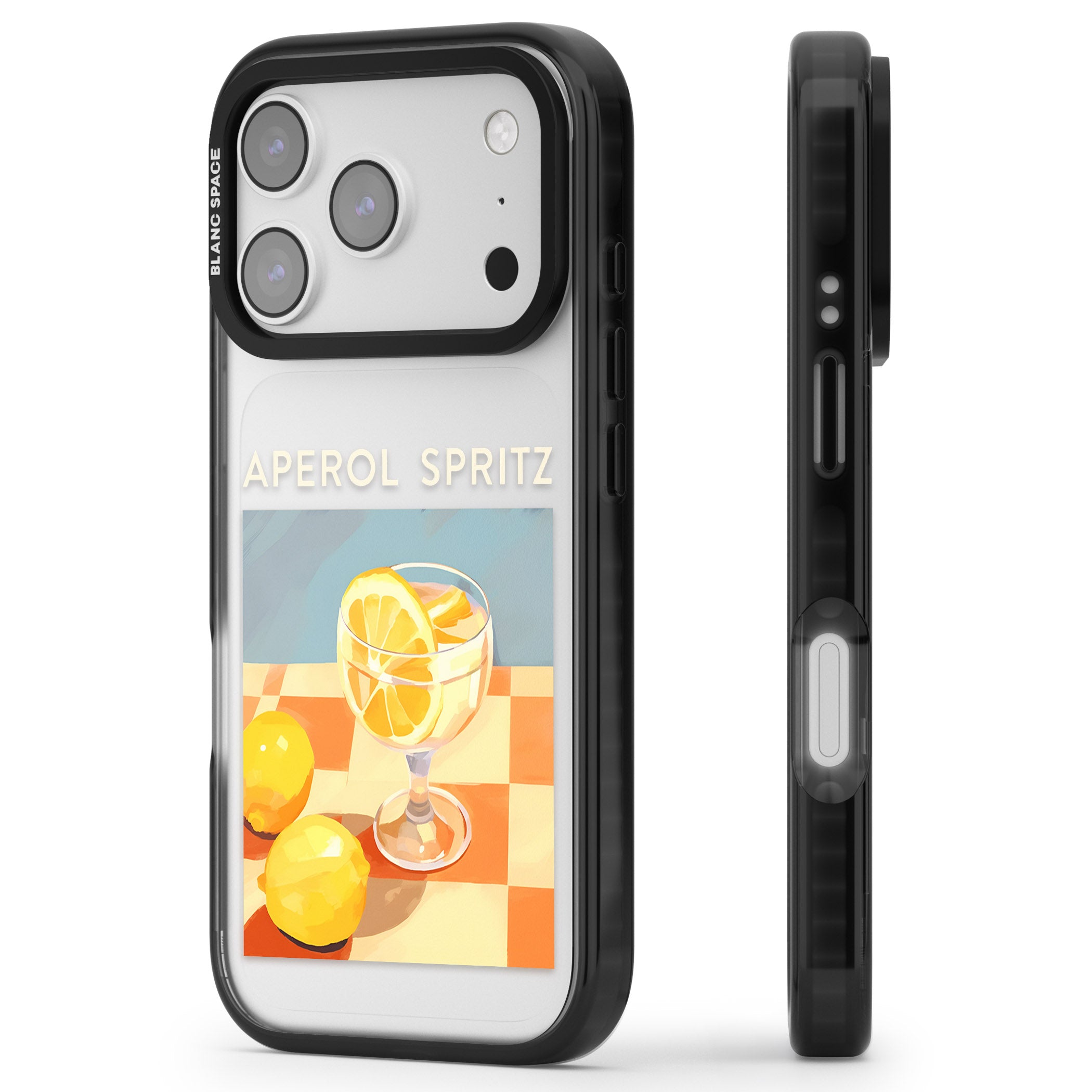 Lemon Spritz iPhone 17 Pro Impact Black Phone Case Side Profile