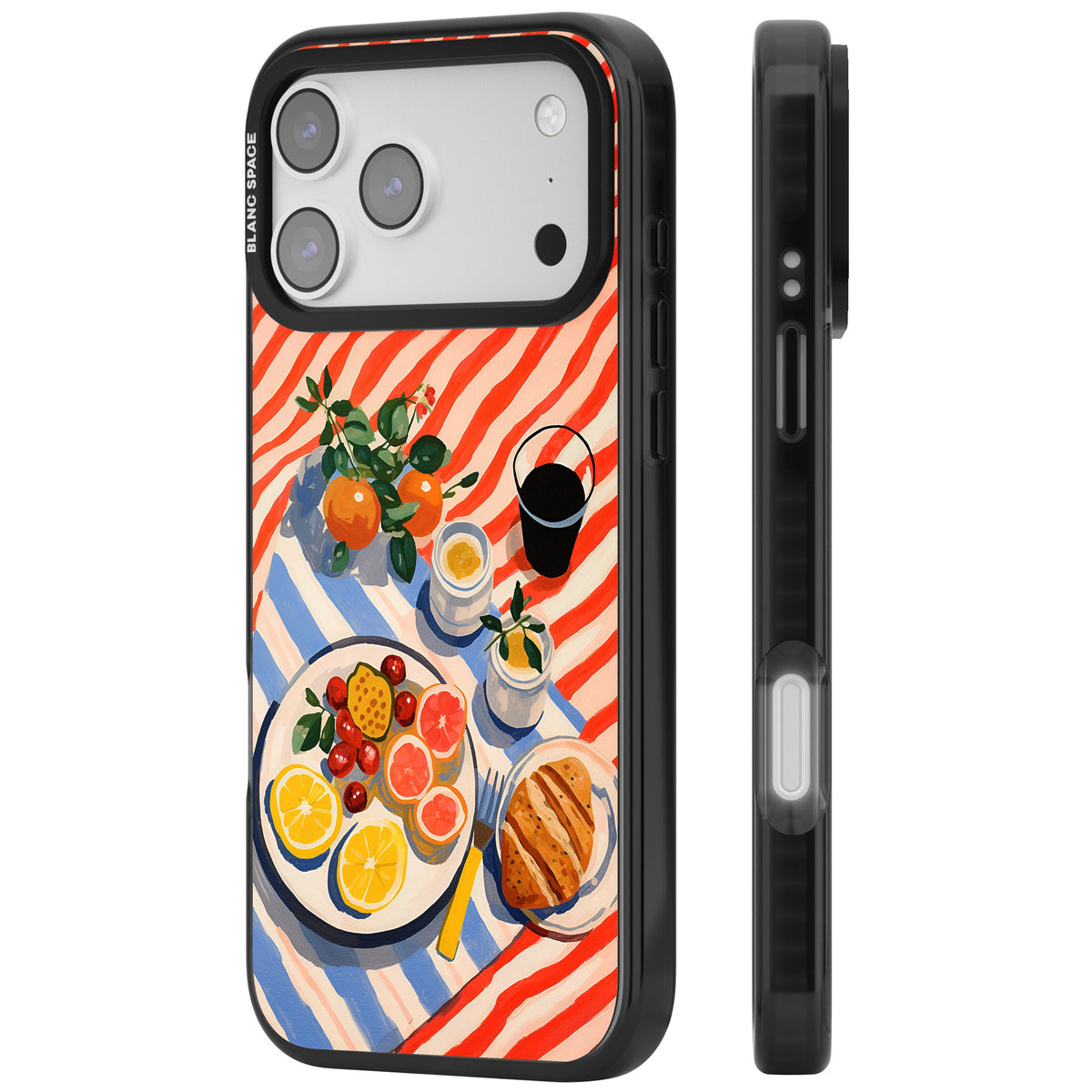 Citrus Picnic iPhone 17 Pro Max Impact Black Phone Case side