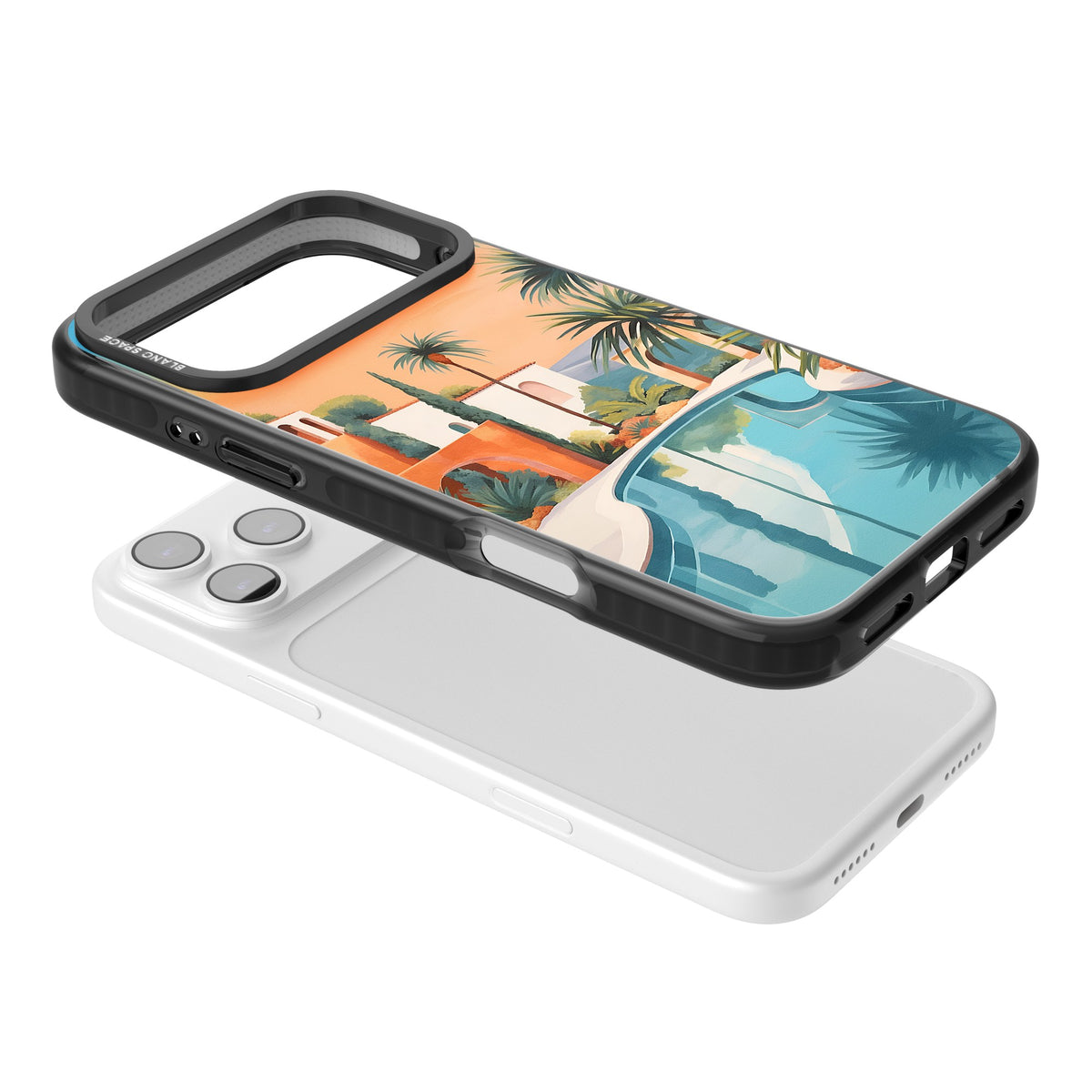 Villa Sunset iPhone 17 Pro Max Impact Black Phone Case angled