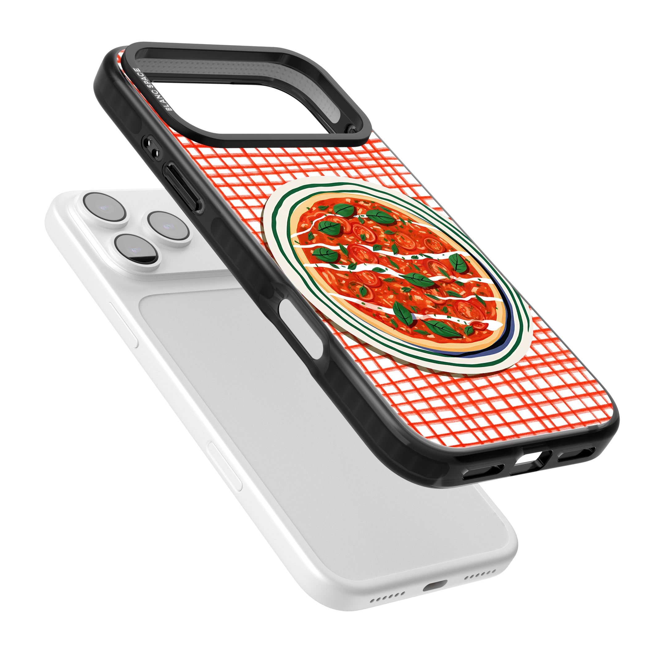 Margherita On Red Check iPhone 17 Pro Impact Black Phone Case Colours