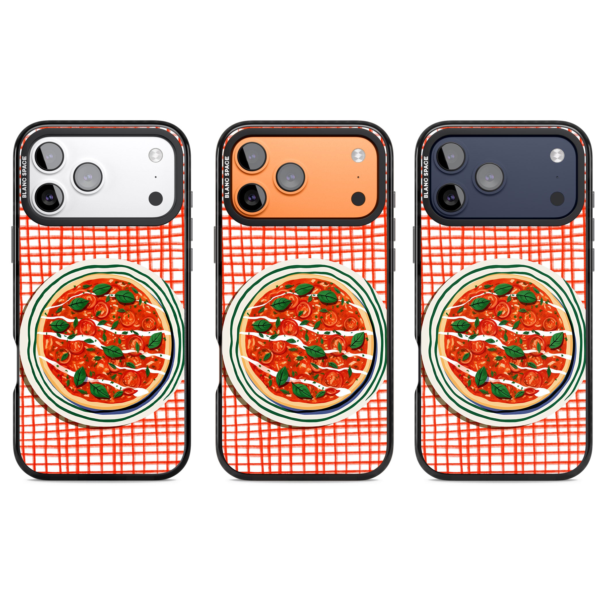 Margherita On Red Check iPhone 17 Pro Impact Black Phone Case APT Impact Protection