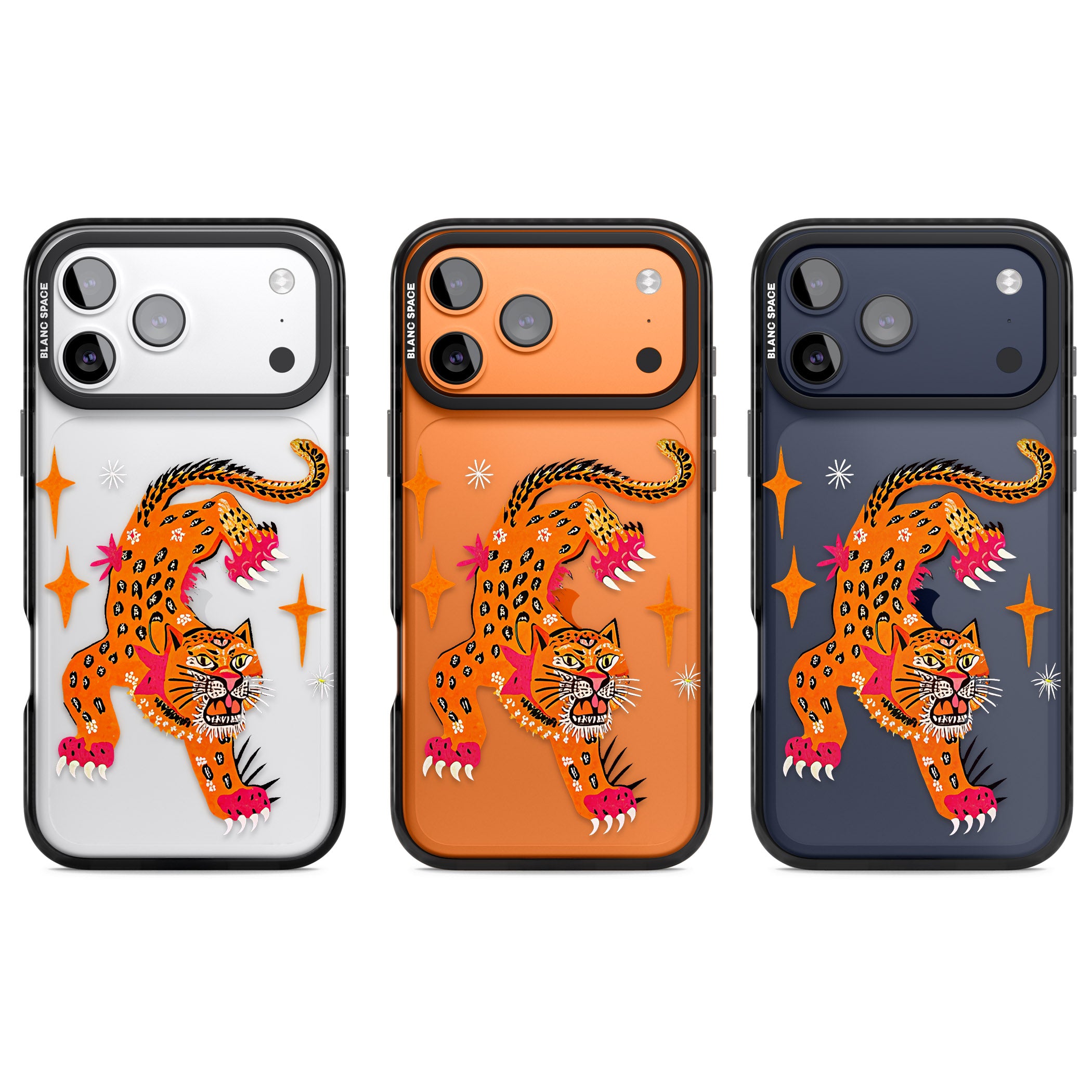 Fierce Jaguar Clear iPhone 17 Pro Impact Black Phone Case APT Impact Protection