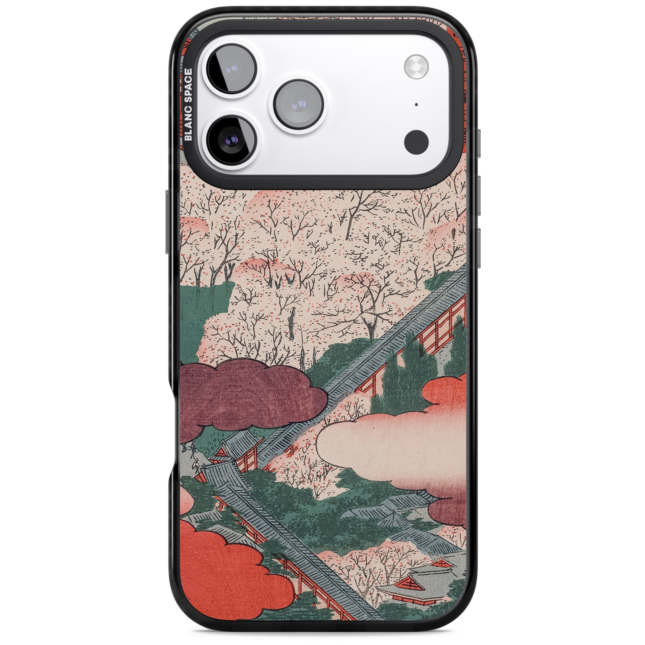 Vintage Japanese Illustrations Japanese City iPhone 17 Pro Impact Black Phone Case