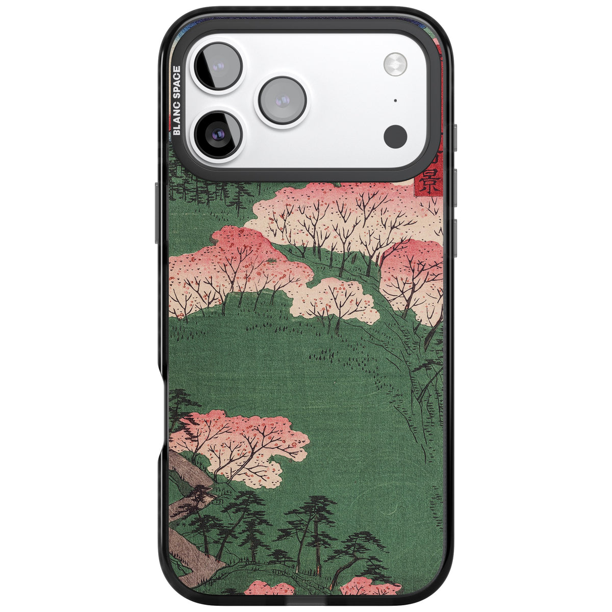 Japanese Cherry Blossom Forest iPhone 17 Pro Max Impact Black Phone Case front