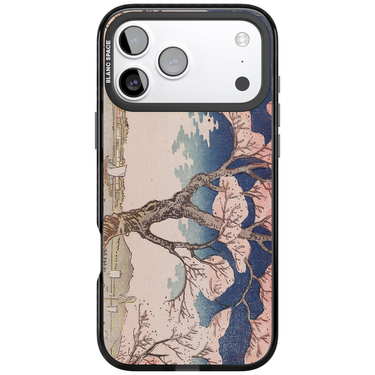 Vintage Japanese Cherry Tree iPhone 17 Pro Max Impact Black Phone Case front