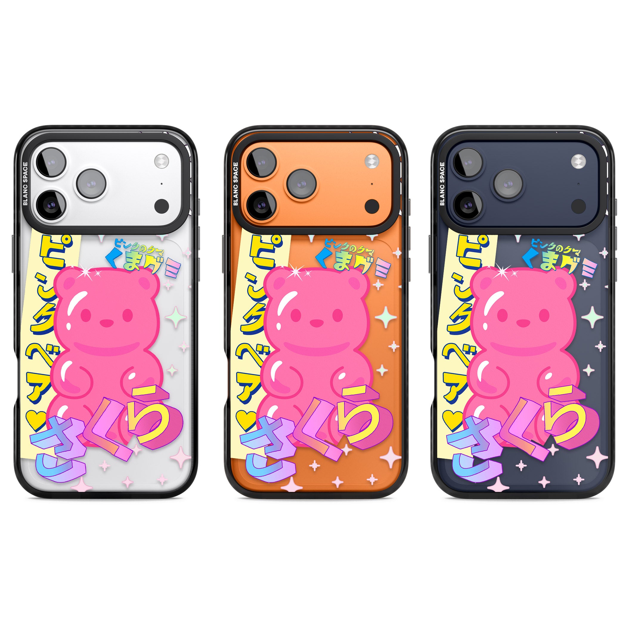 Kawaii Pink Bear Collage iPhone 17 Pro Impact Black Phone Case APT Impact Protection