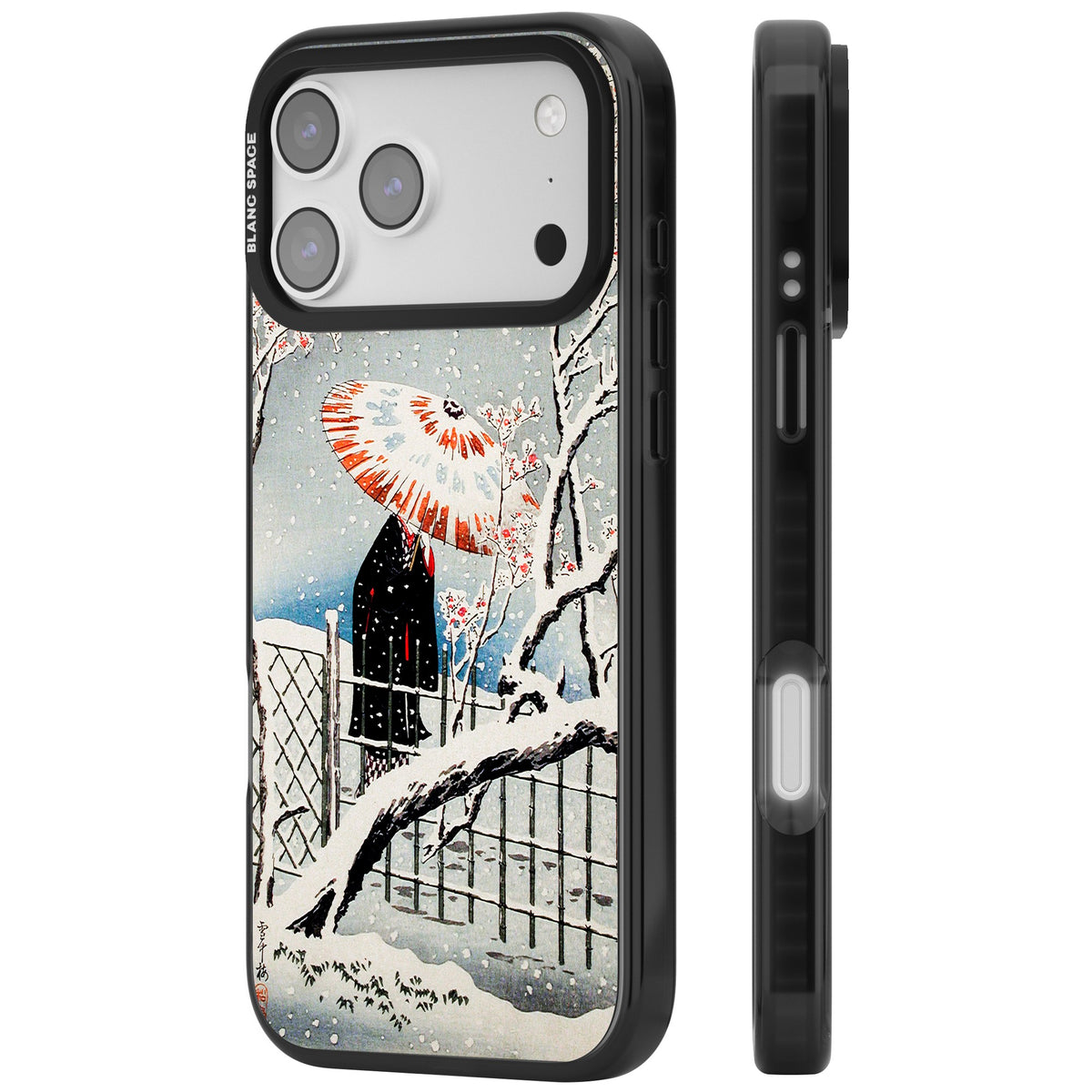 Plum Tree In Snow By Hiroaki Takahashi iPhone 17 Pro Max Impact Black Phone Case side