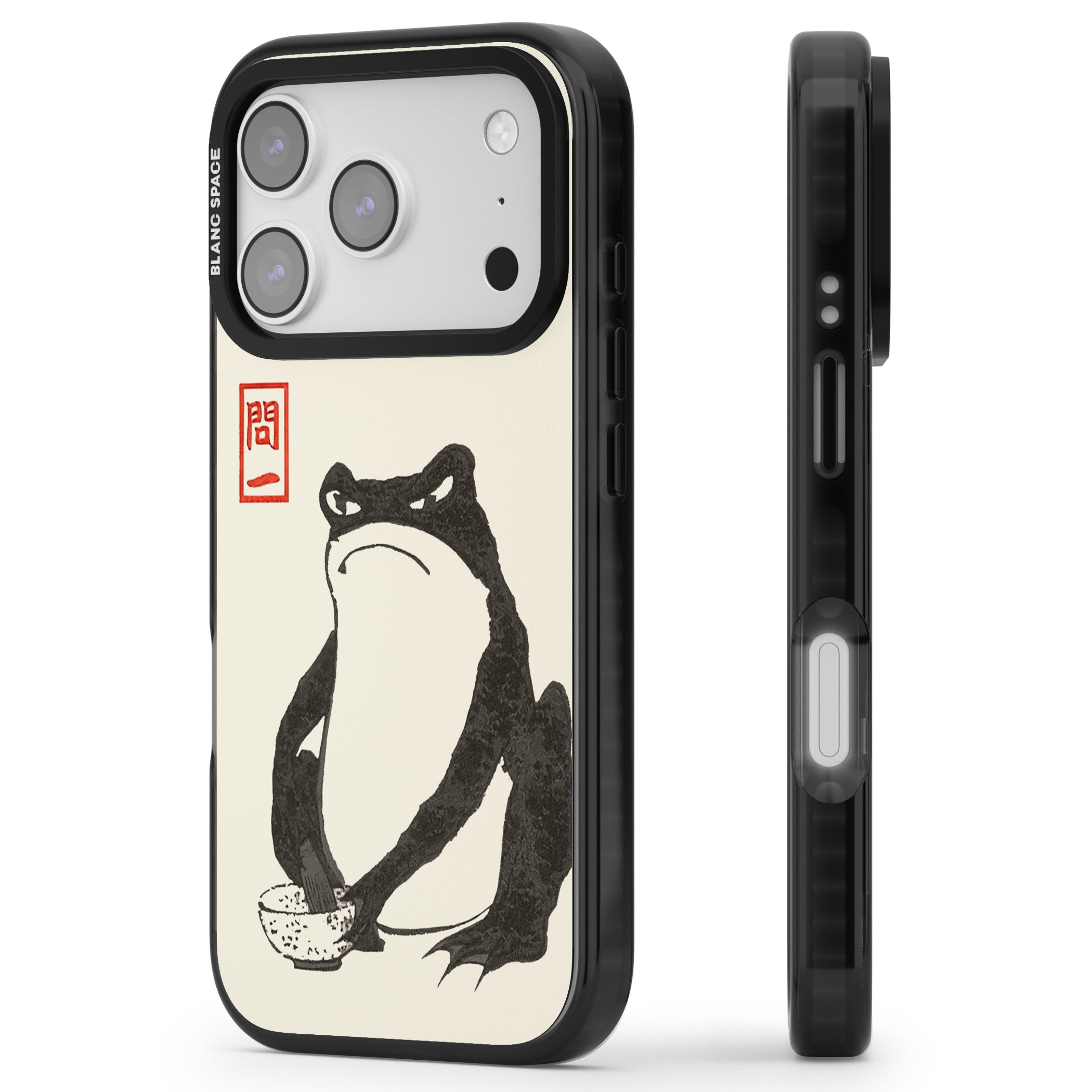 Matsumoto Hoji Grumpy Toad iPhone 17 Pro Impact Black Phone Case Side Profile