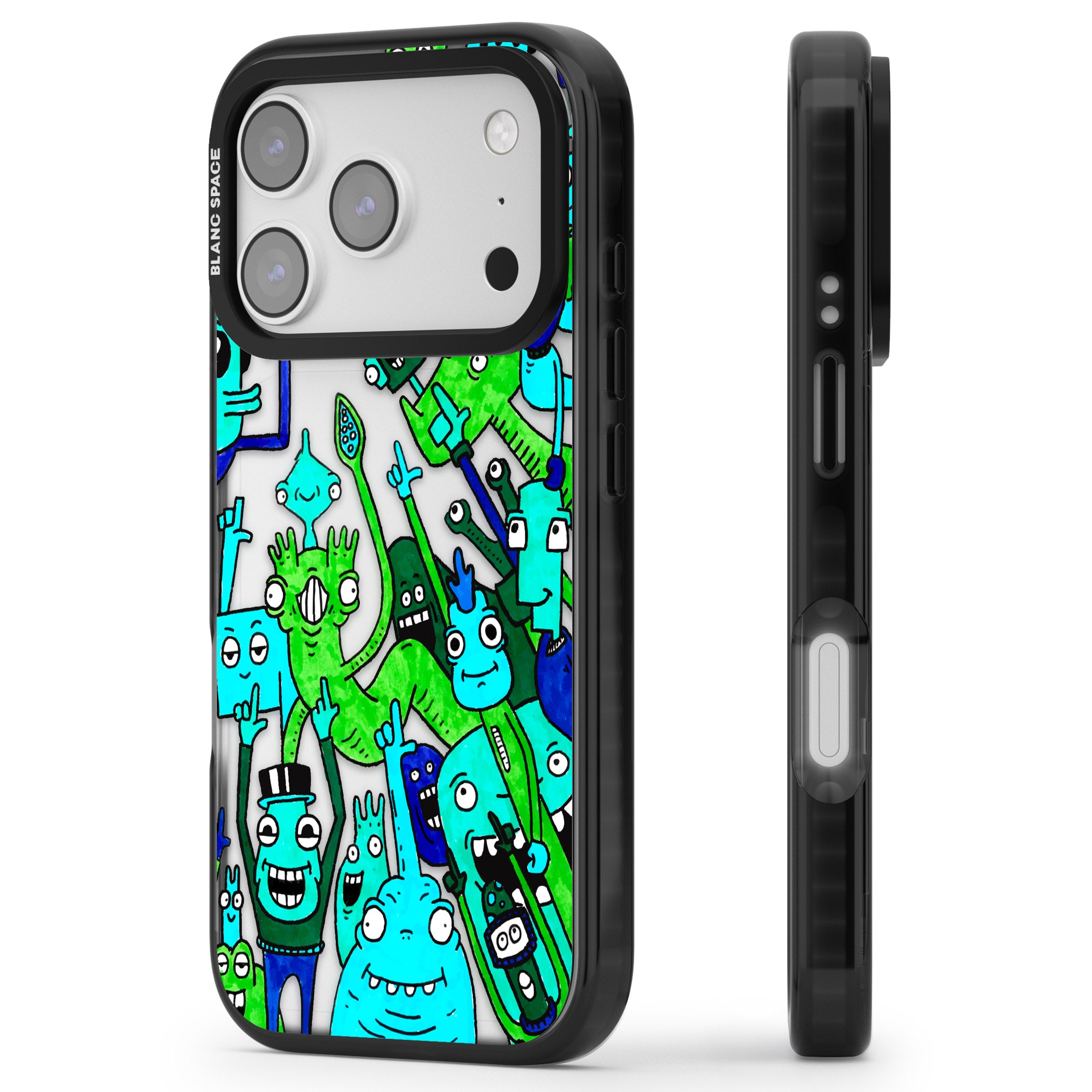 Don'T Point iPhone 17 Pro Impact Black Phone Case Side Profile