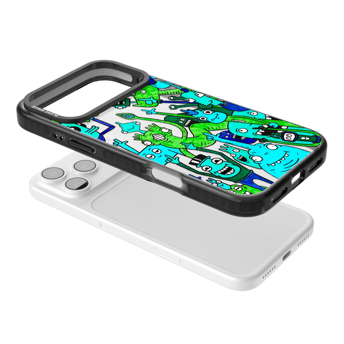 Don't Point iPhone 17 Pro Max Impact Black Phone Case angled