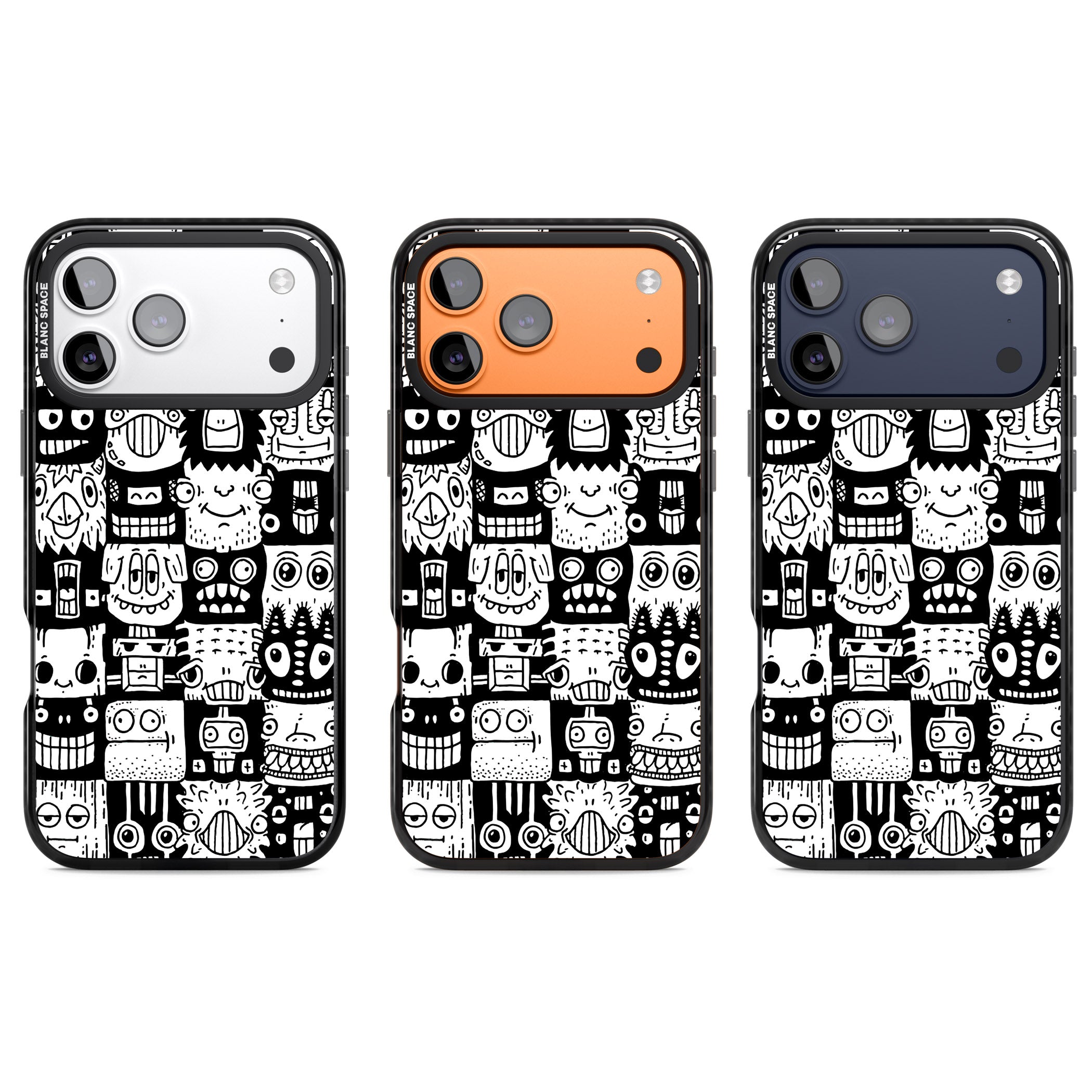 Checkerboard Heads iPhone 17 Pro Impact Black Phone Case APT Impact Protection