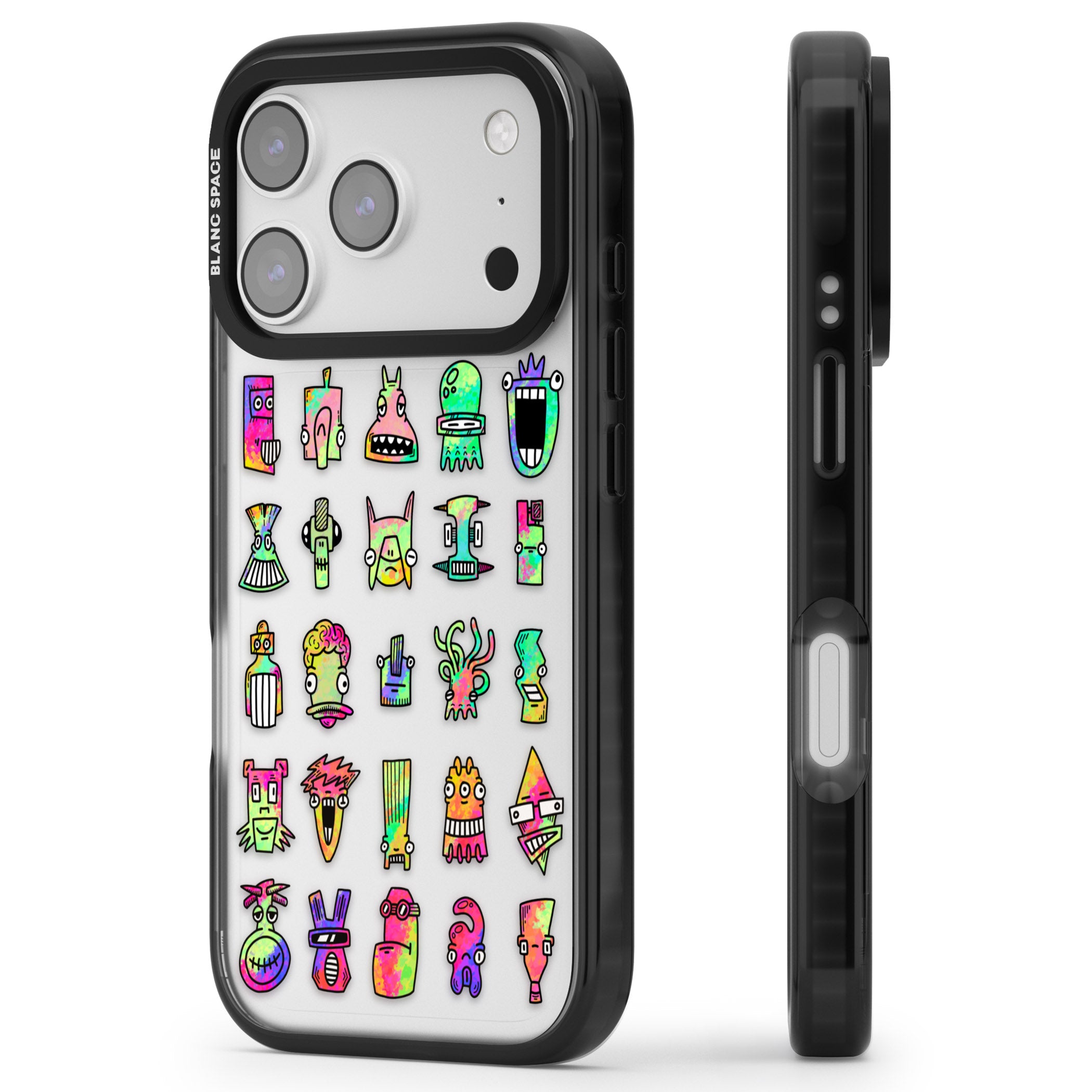 Splashy Friends iPhone 17 Pro Impact Black Phone Case Side Profile