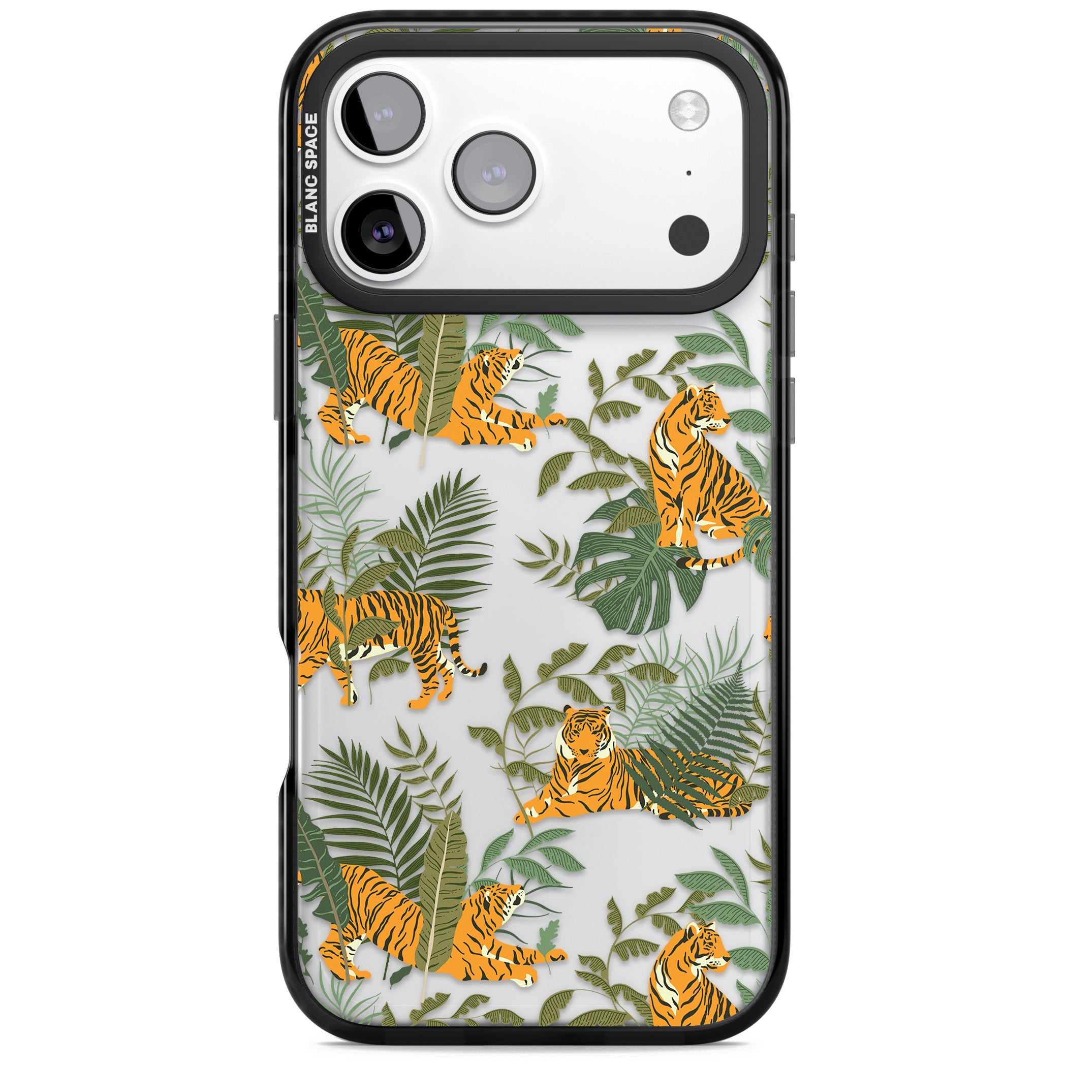 Tiger & Fern Jungle iPhone 17 Pro Impact Black Phone Case