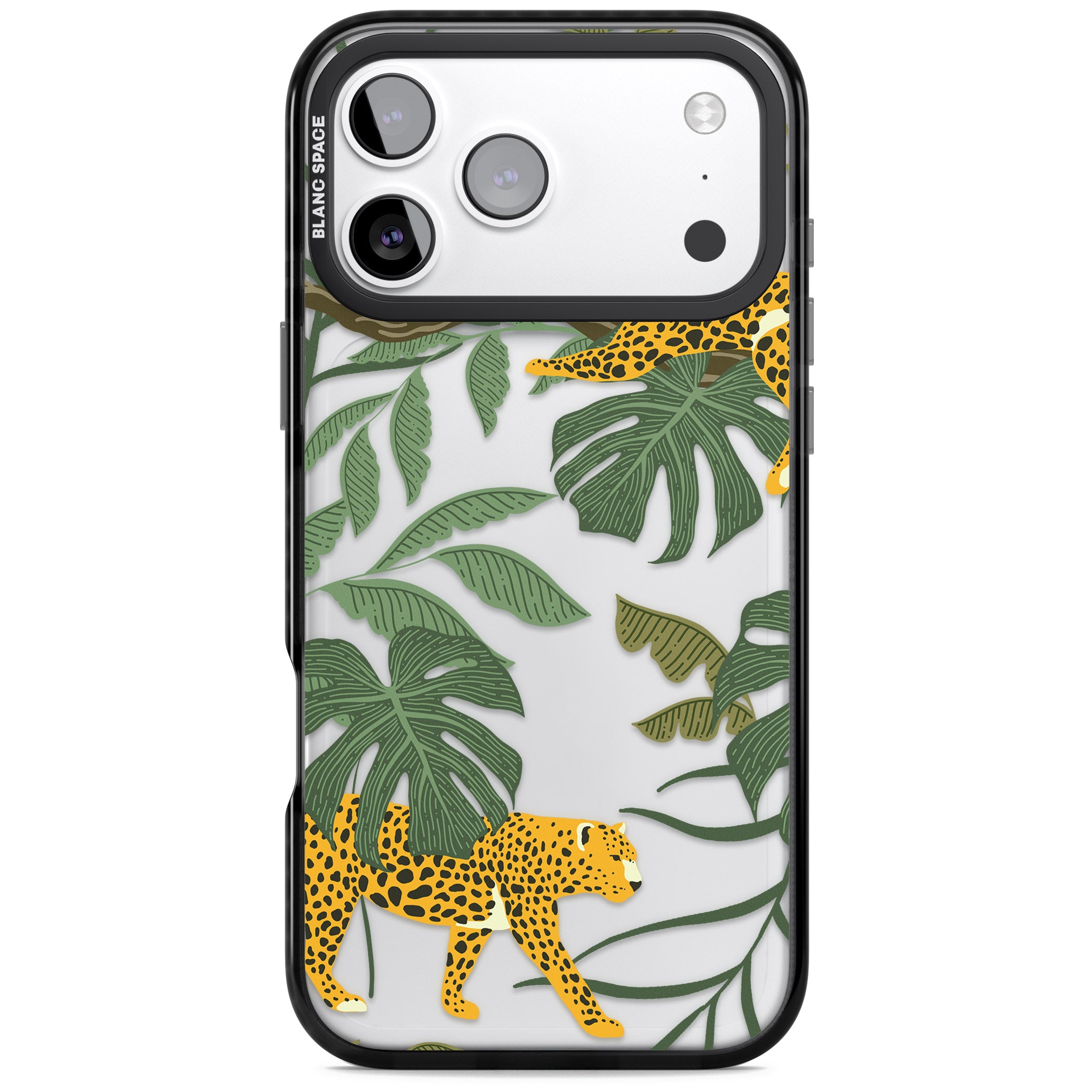 Jungle Cat Pattern iPhone 17 Pro Impact Black Phone Case