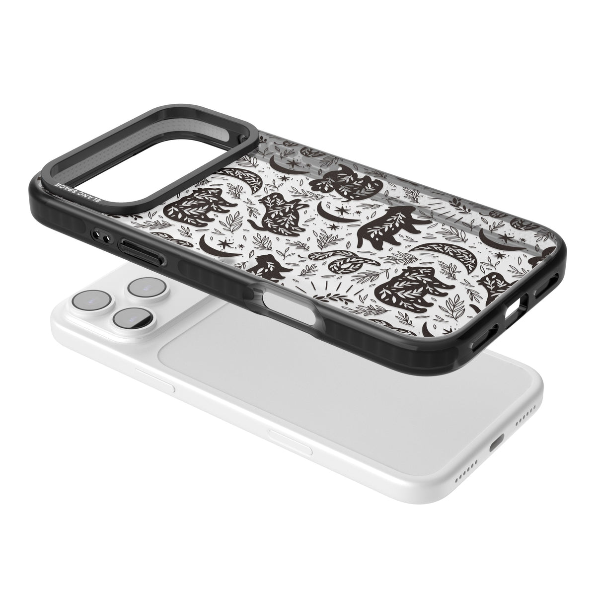Midnight Forest Animals iPhone 17 Pro Max Impact Black Phone Case angled
