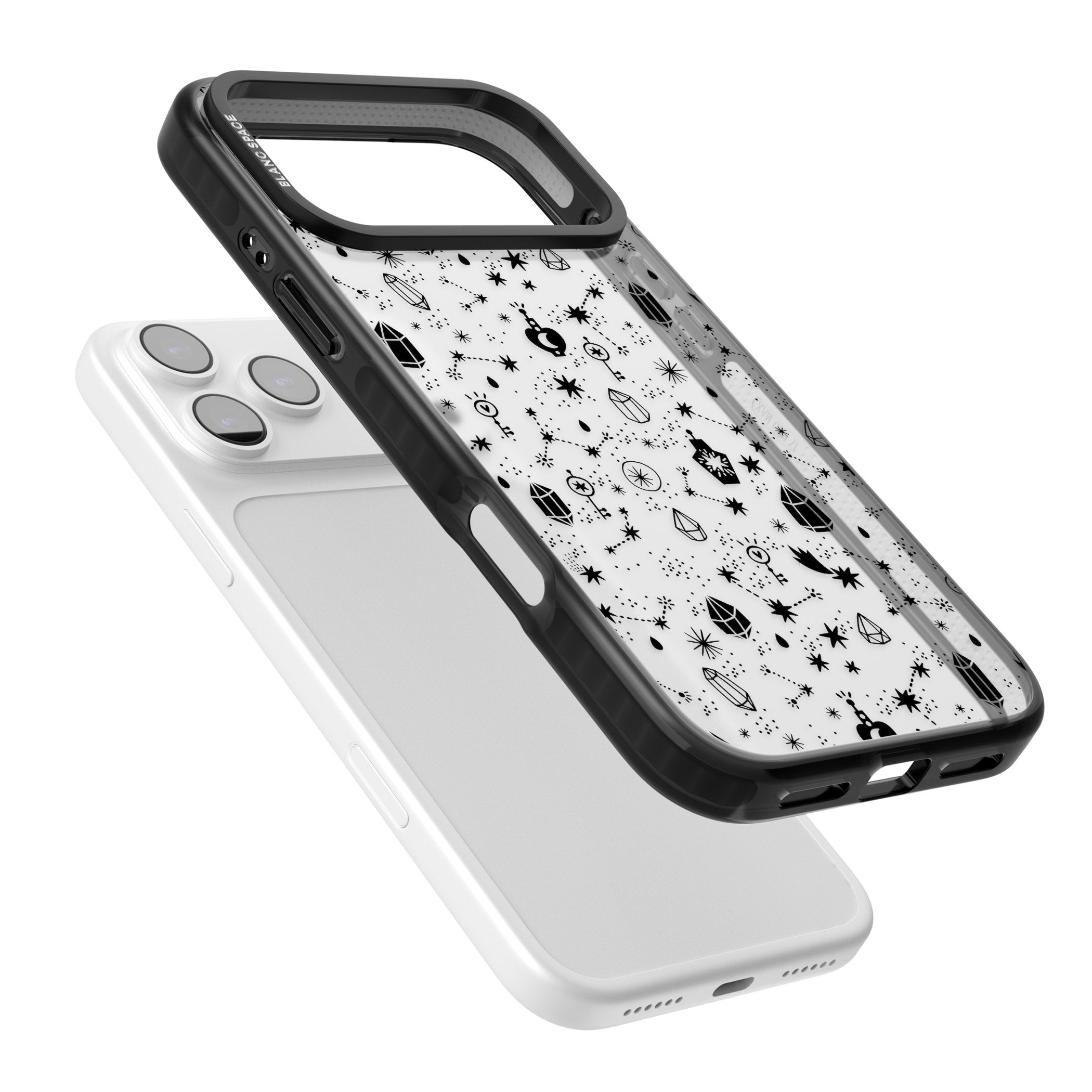 Black Cosmic Crystal iPhone 17 Pro Impact Black Phone Case Colours