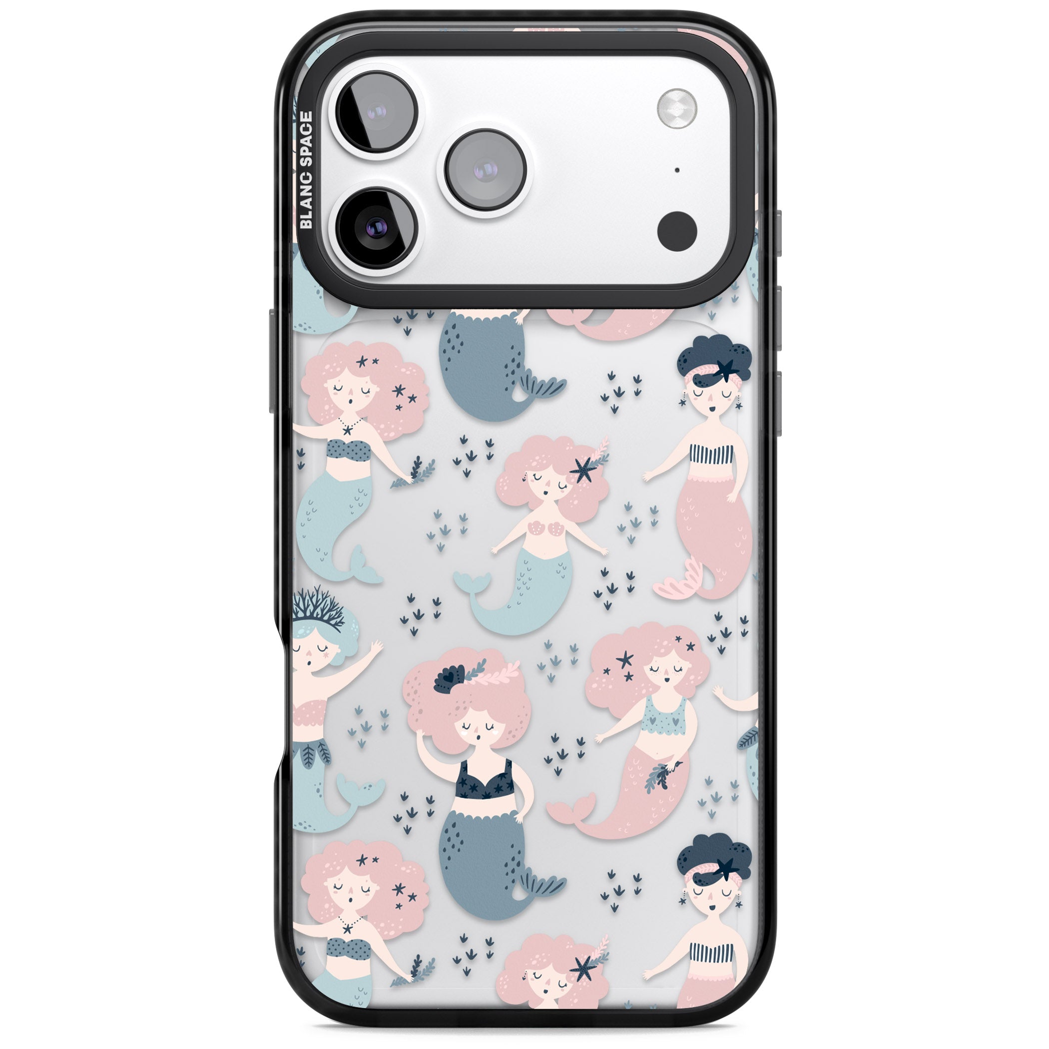 Under The Sea Mermaids (Clear) iPhone 17 Pro Impact Black Phone Case