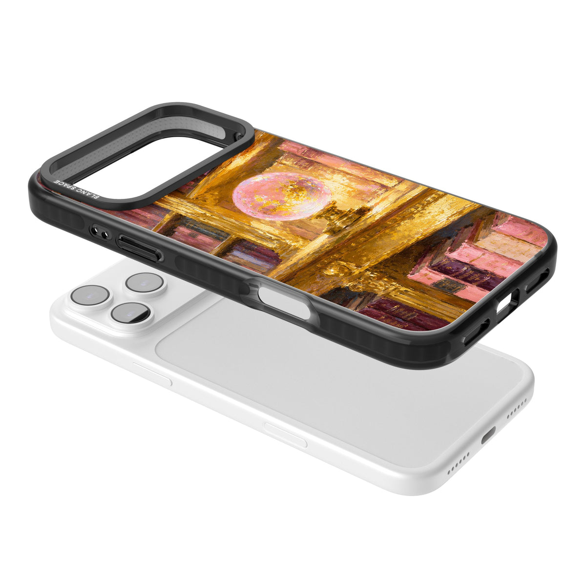 Gilded Library iPhone 17 Pro Max Impact Black Phone Case angled