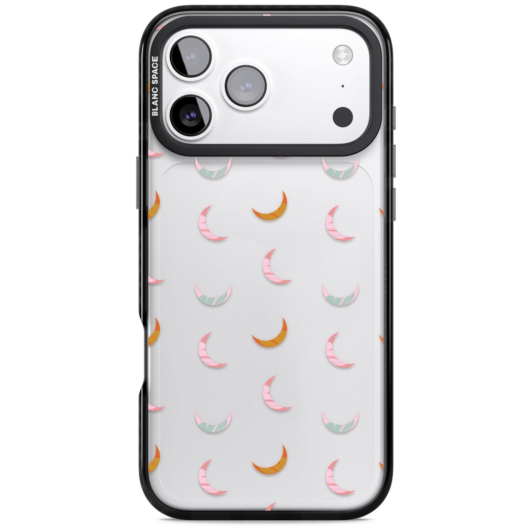Colourful Crescent Moons iPhone 17 Pro Impact Black Phone Case
