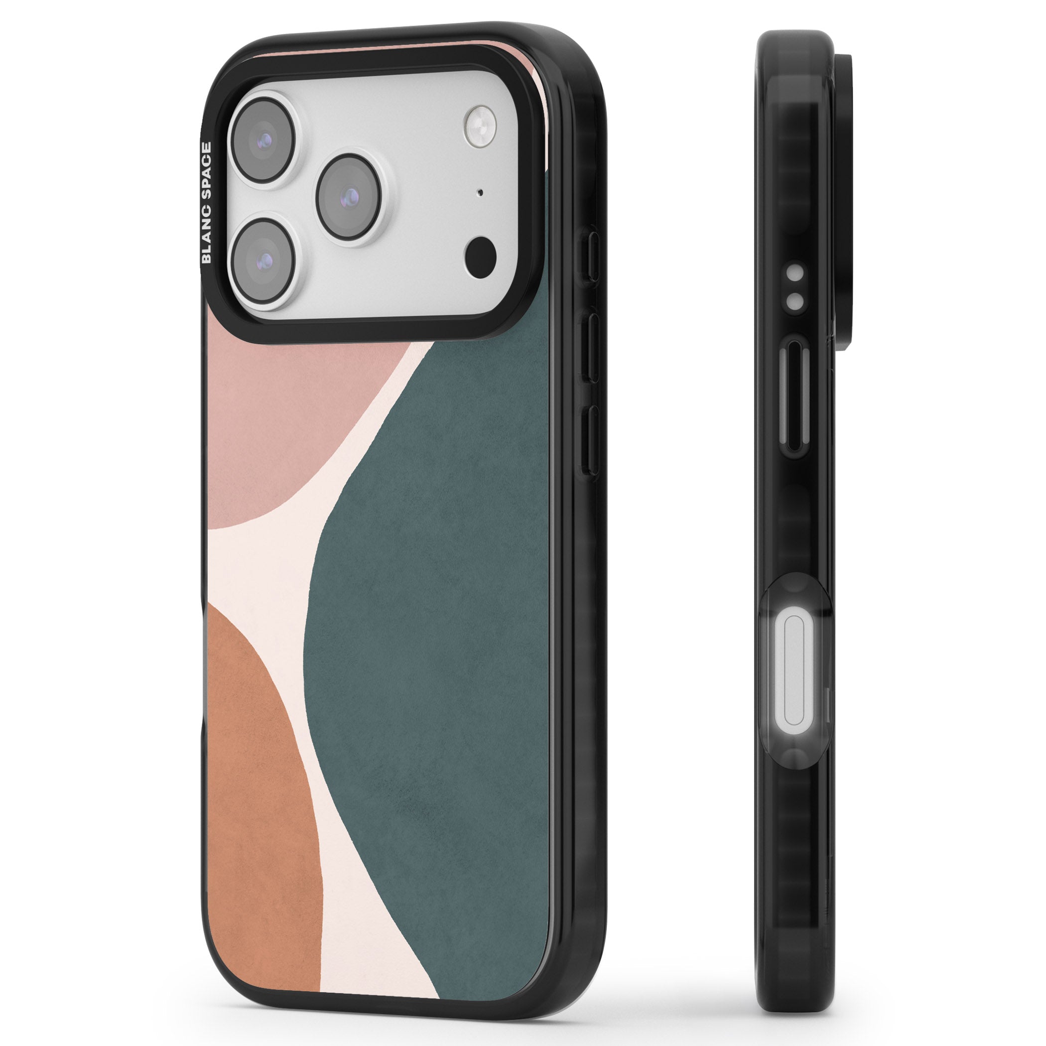 Lush Abstract Watercolour Design #8 iPhone 17 Pro Impact Pro Black Phone Case Side Profile