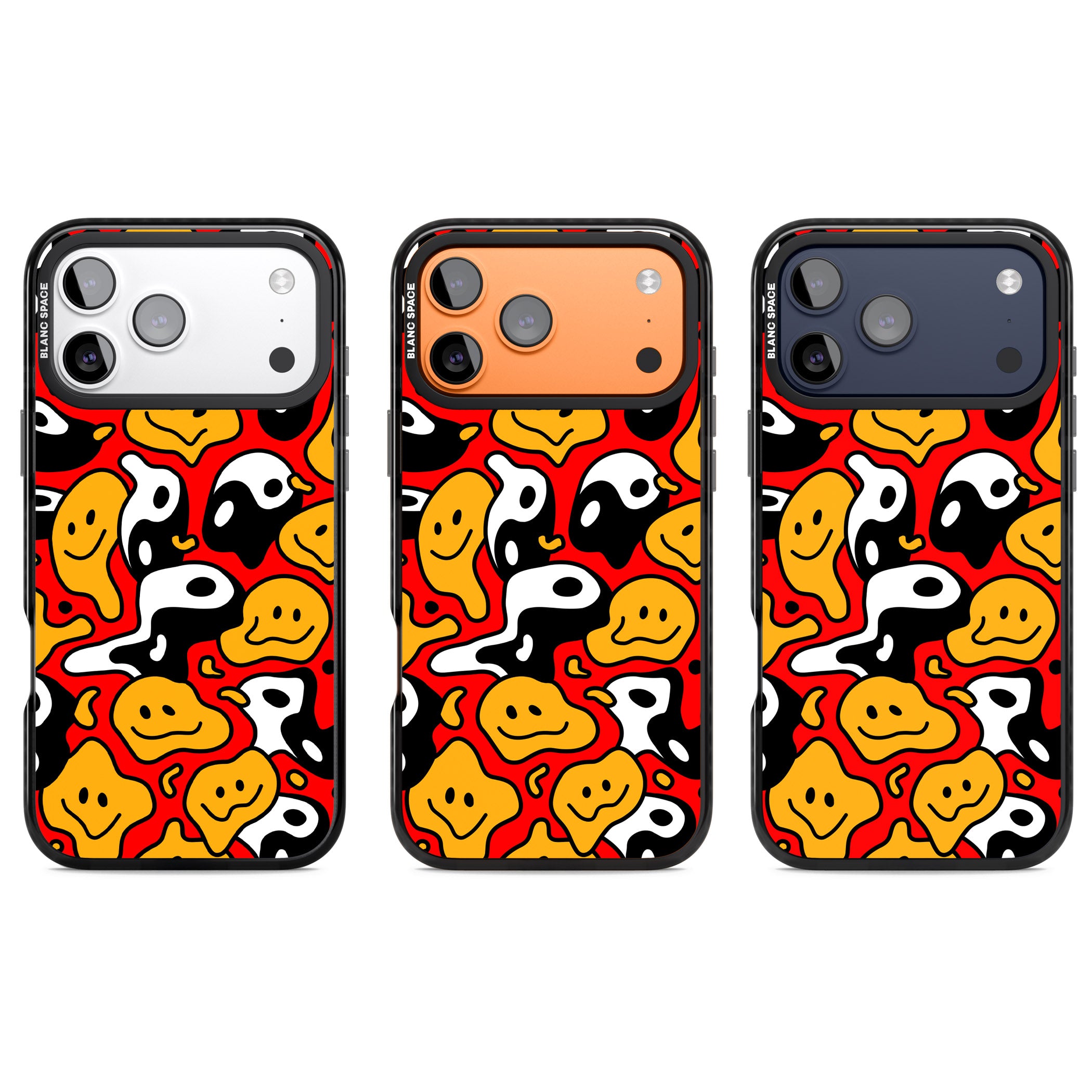 Yin Yang Acid Face iPhone 17 Pro Impact Pro Black Phone Case APT Impact Protection