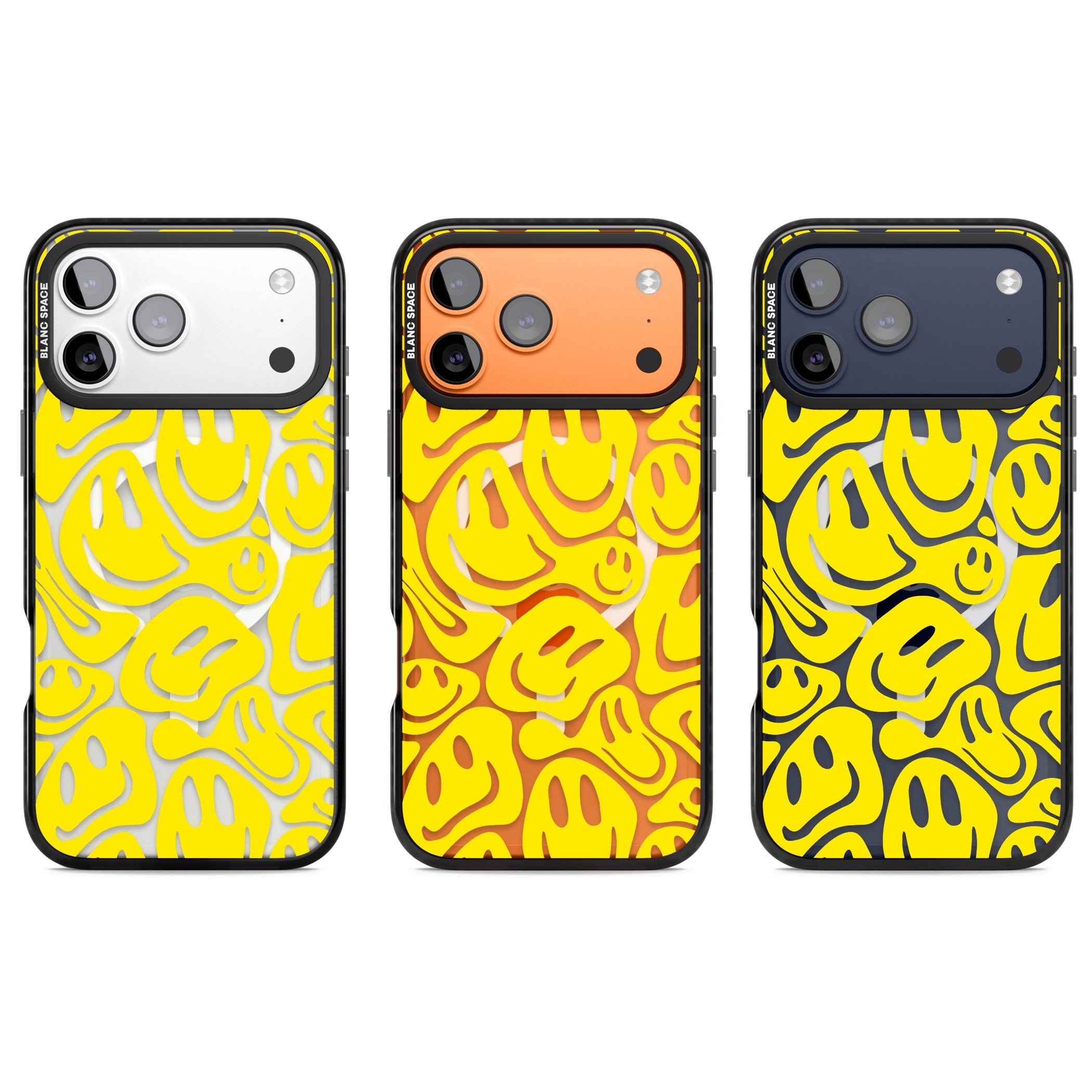 Yellow Acid Faces iPhone 17 Pro Impact Pro Black Phone Case APT Impact Protection