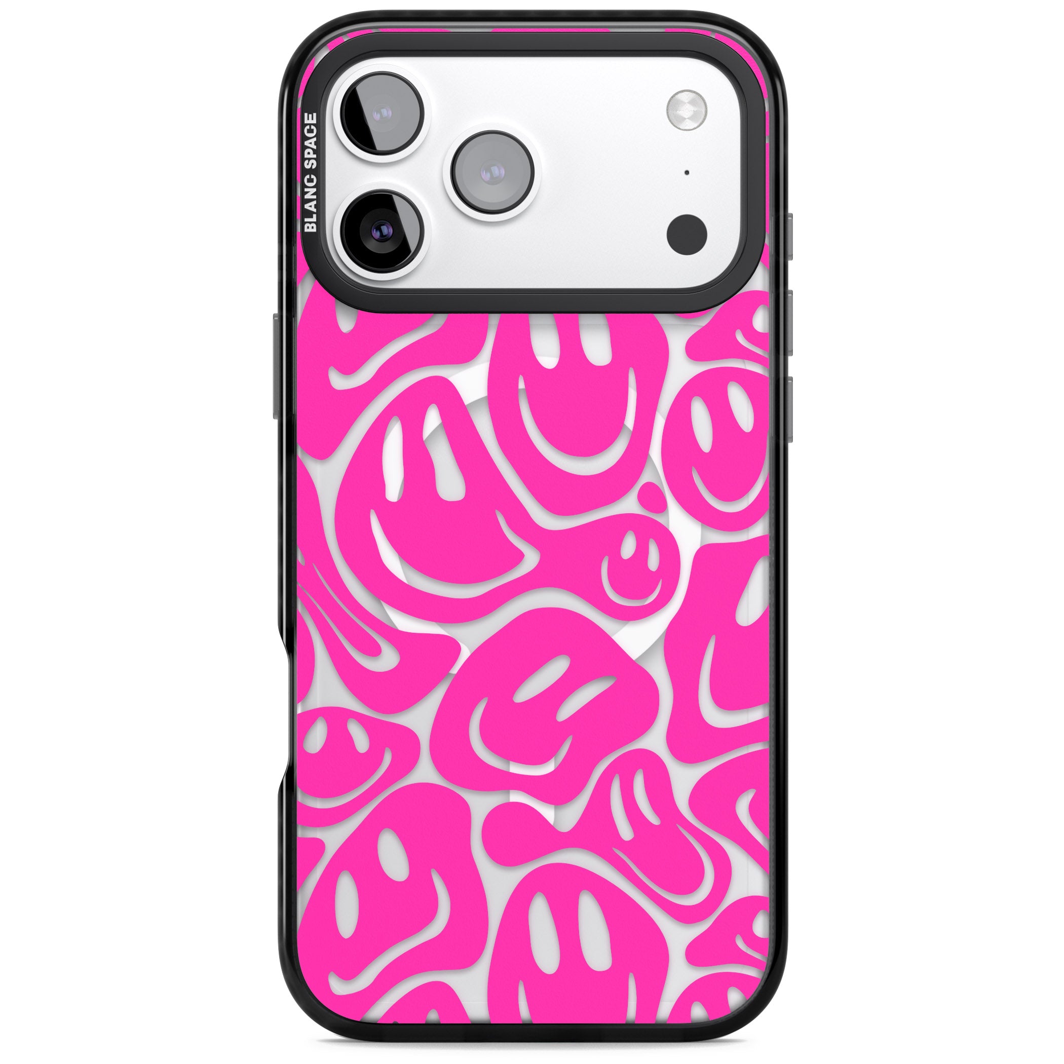 Pink Acid Faces iPhone 17 Pro Impact Pro Black Phone Case