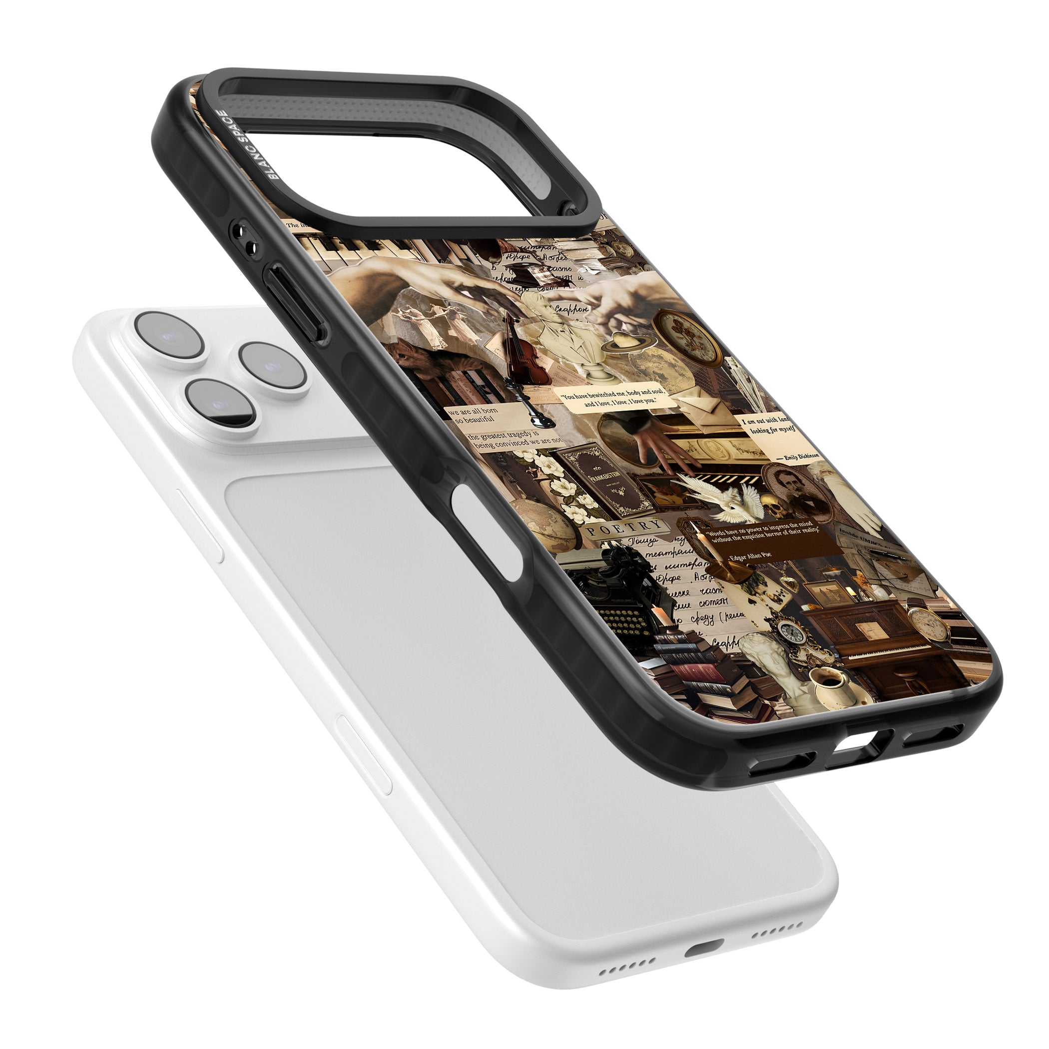 Antique Collage iPhone 17 Pro Impact Pro Black Phone Case Colours