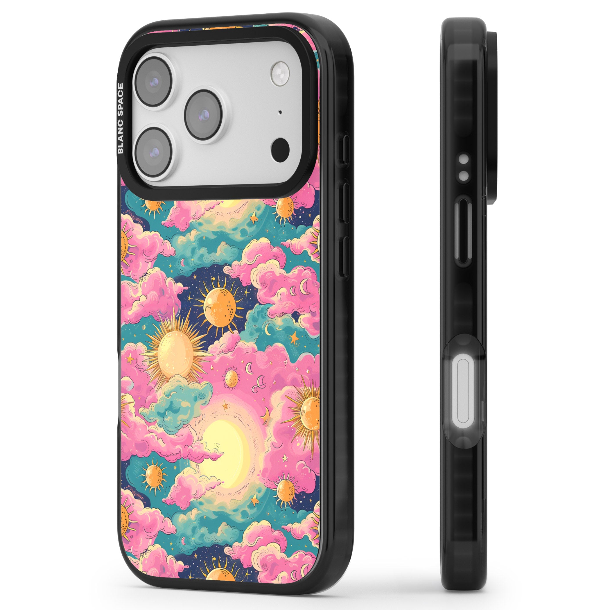 Starlight Clouds iPhone 17 Pro Impact Pro Black Phone Case Side Profile
