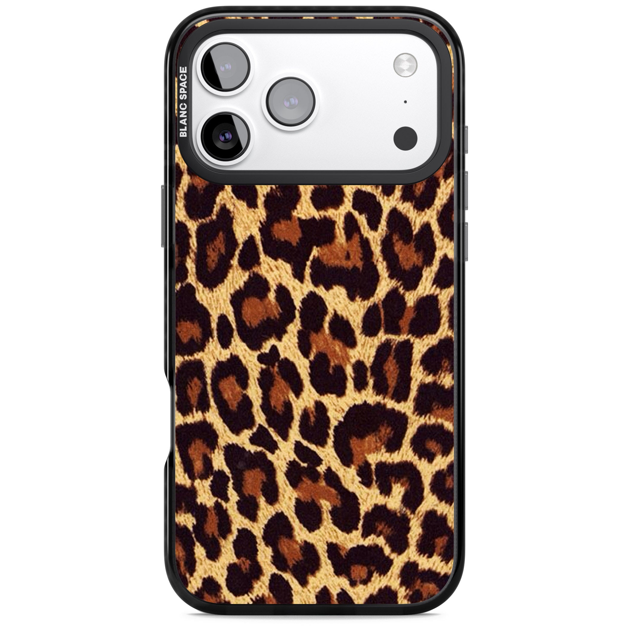 Gold Leopard Print iPhone 17 Pro Impact Pro Black Phone Case
