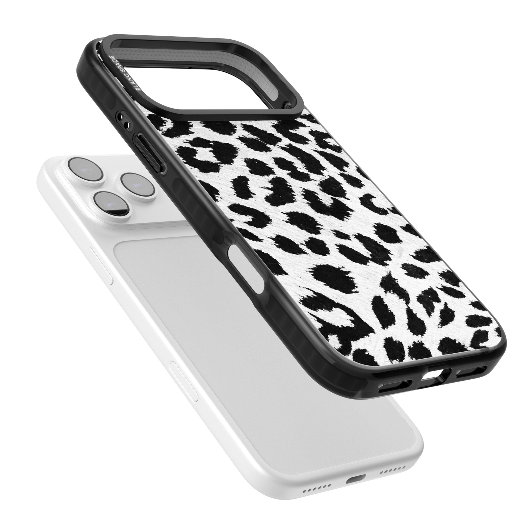 Rar Leopard Print White iPhone 17 Pro Impact Pro Black Phone Case Colours