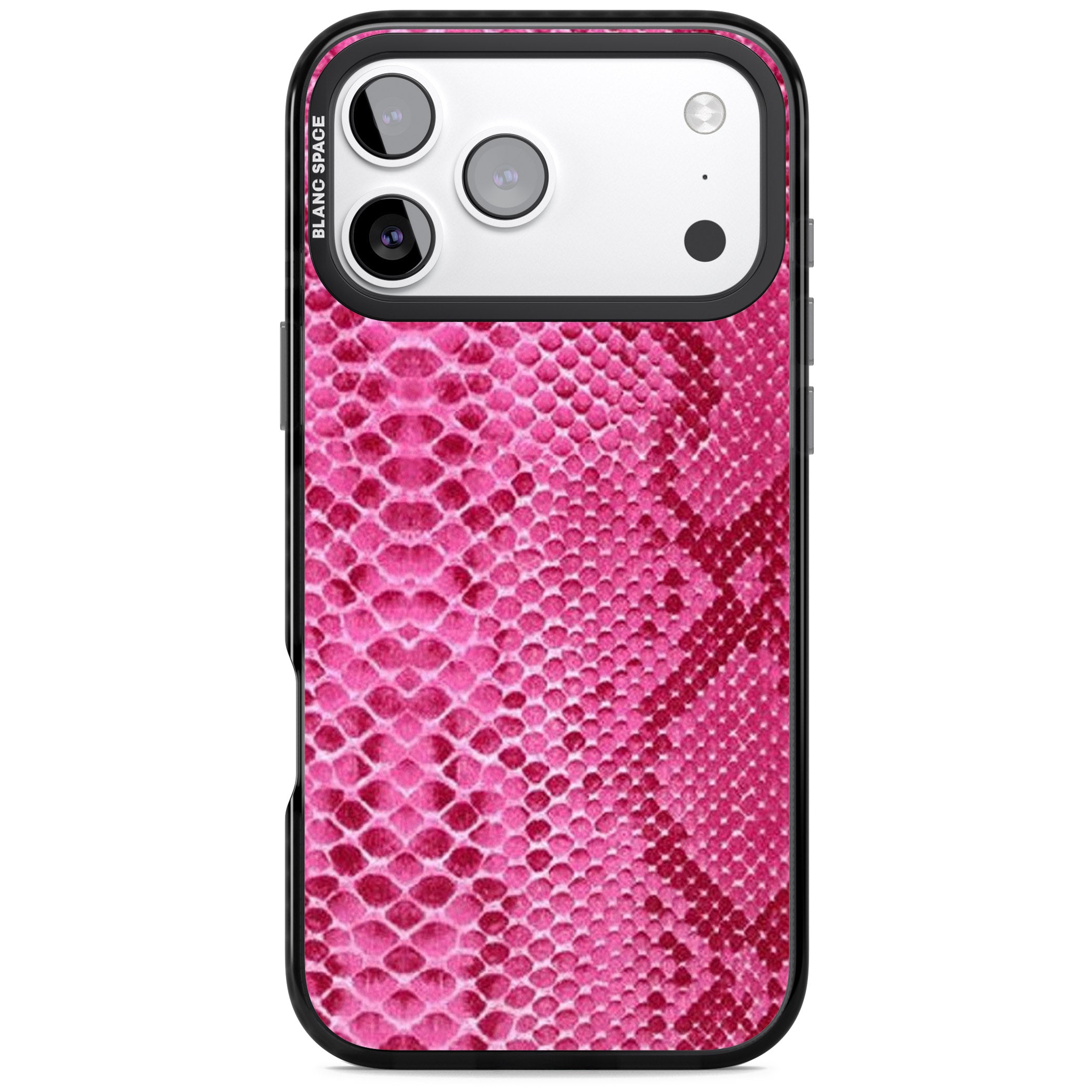 Pink Snakeskin iPhone 17 Pro Impact Pro Black Phone Case
