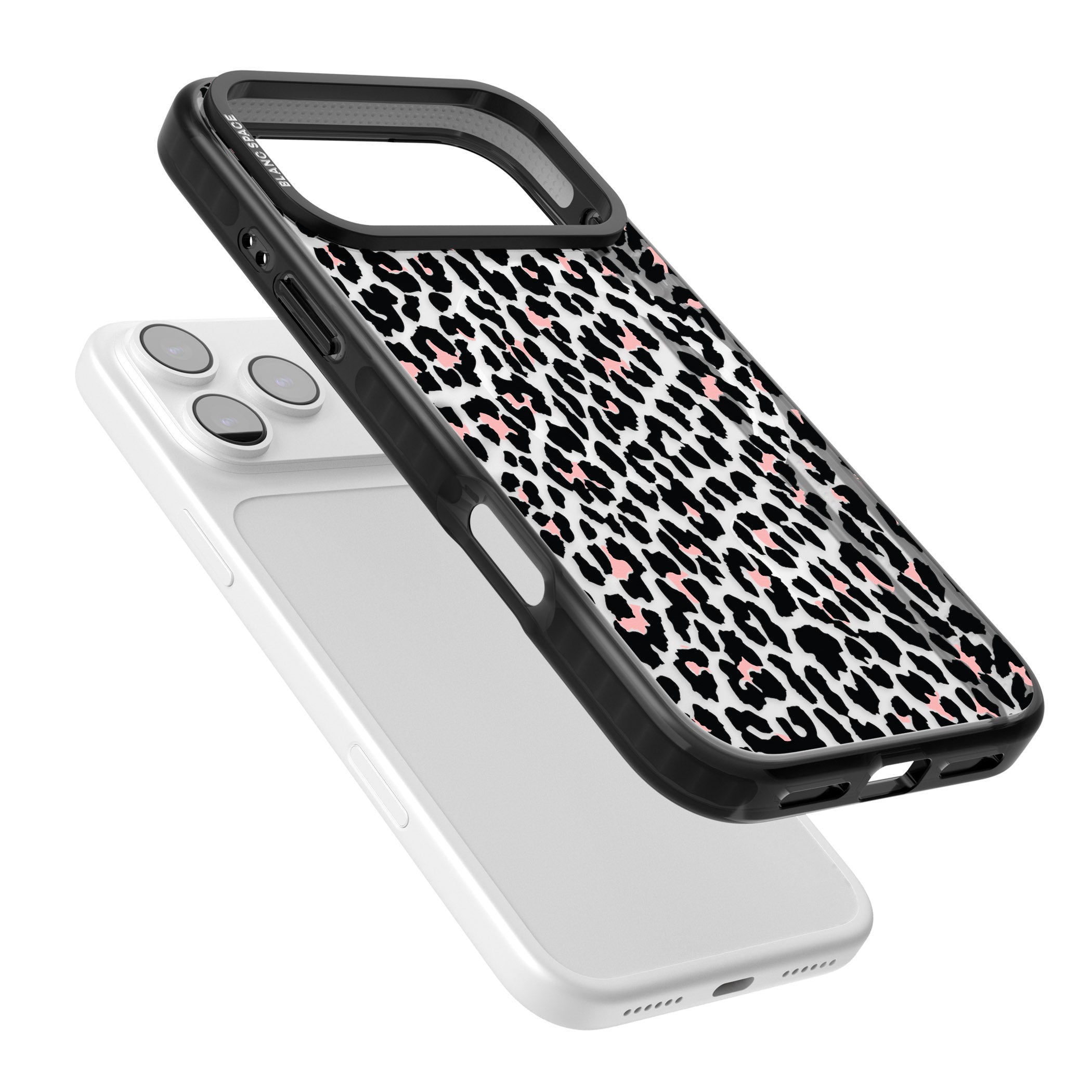 Pink Leopard Print iPhone 17 Pro Impact Pro Black Phone Case Colours