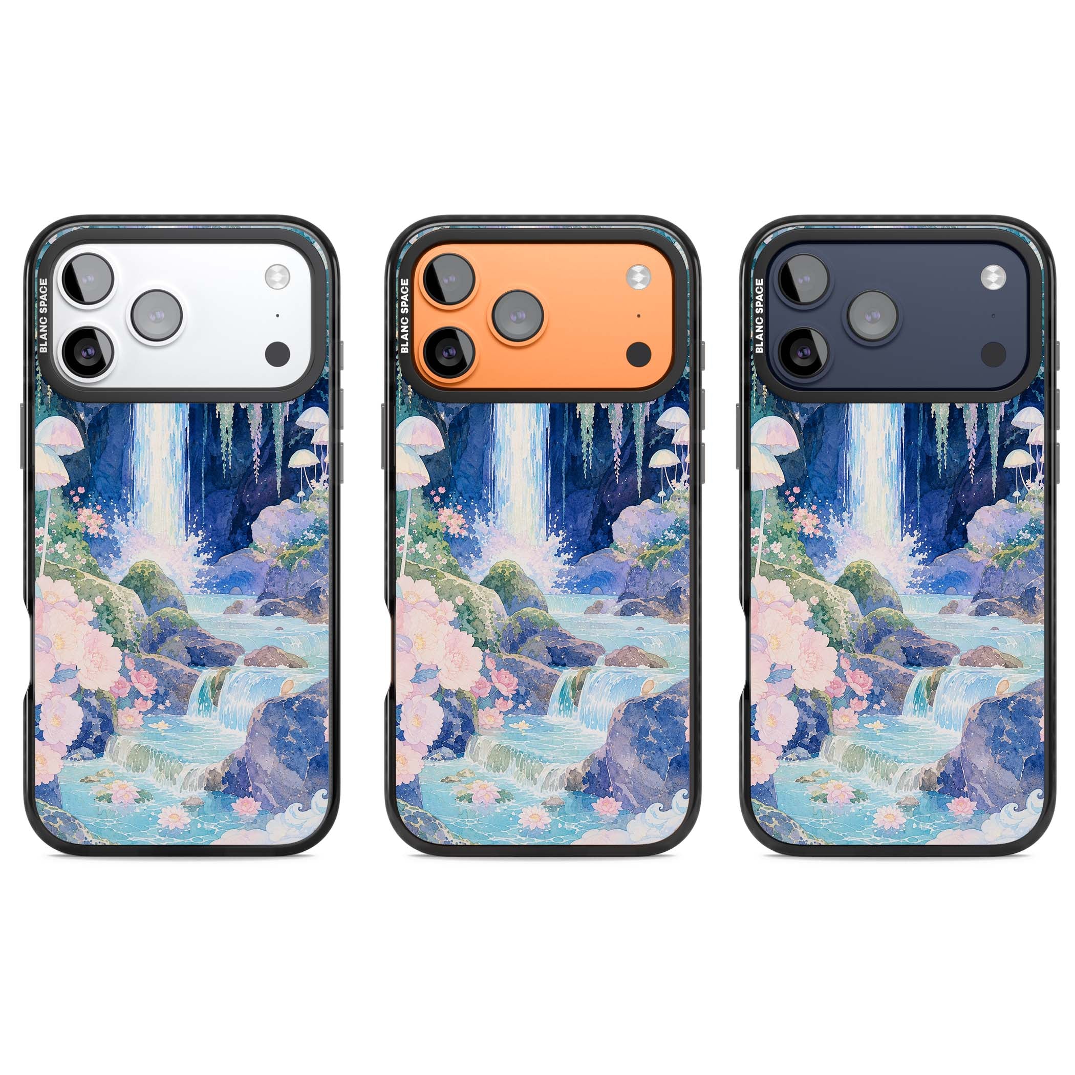 Mystic Waterfall art iPhone case | Black Impact Magsafe case for iPhone 17 Pro, iPhone 17 Pro Max