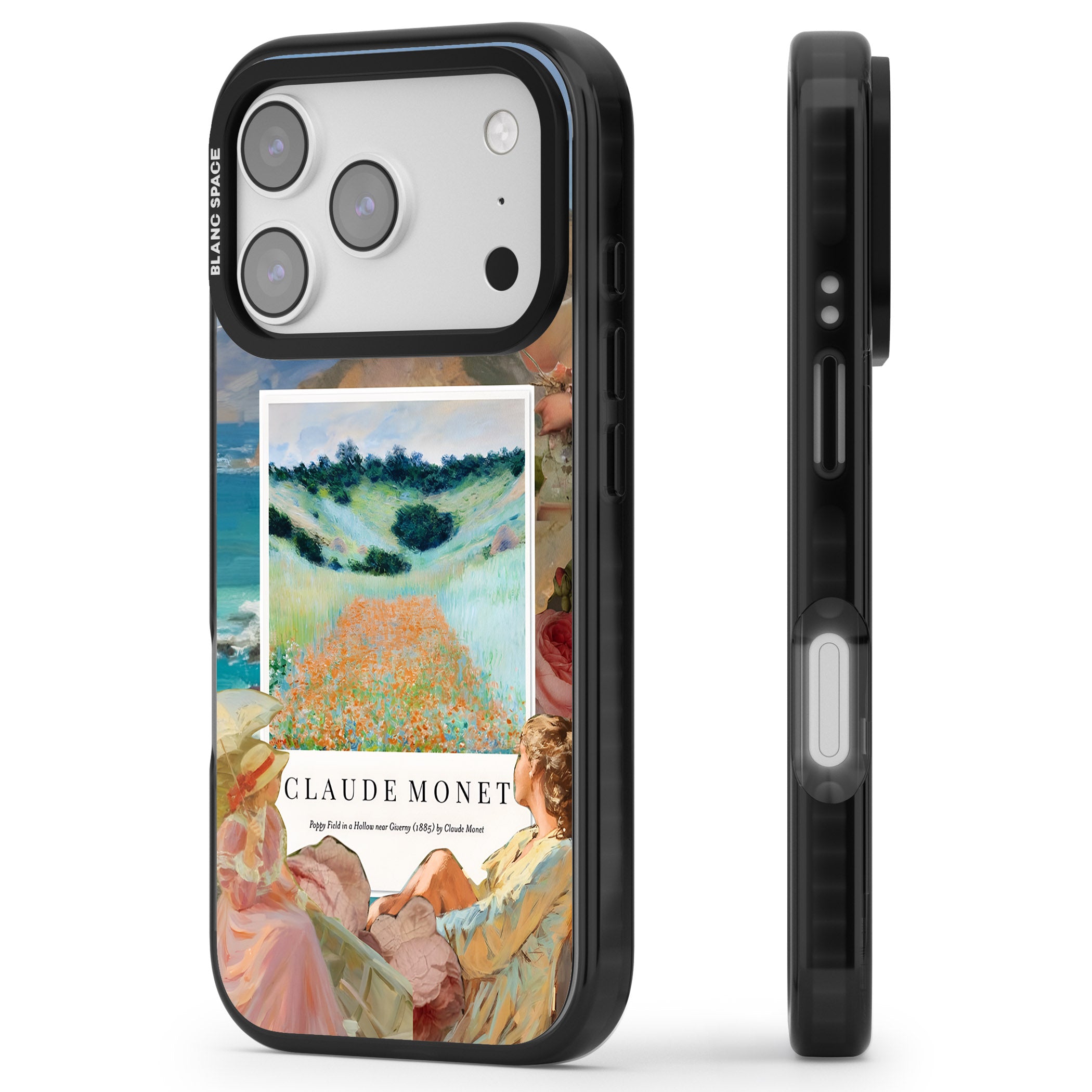 Monet Poppy Field iPhone 17 Pro Impact Pro Black Phone Case Side Profile