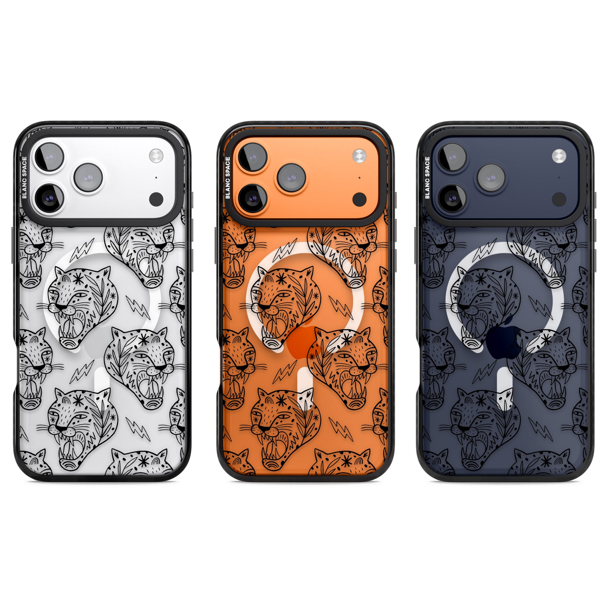Black Tiger Roar Pattern iPhone 17 Pro Impact Pro Black Phone Case APT Impact Protection