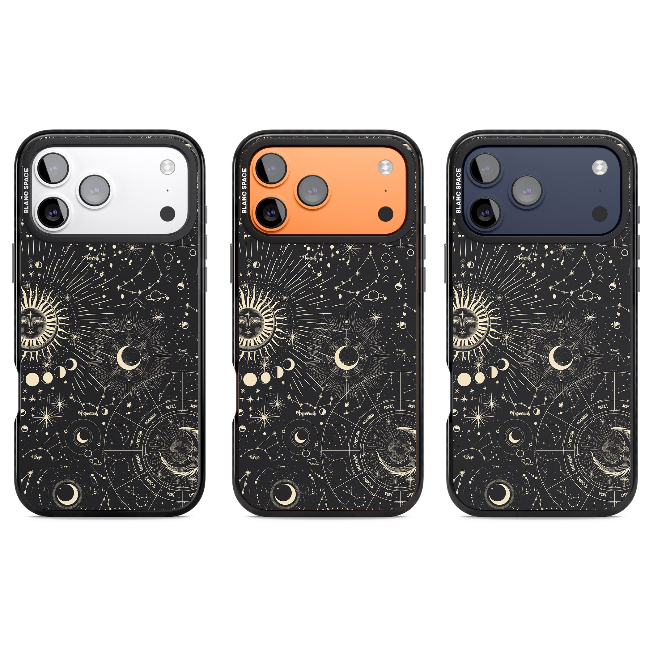 Suns & Zodiac Celestial Chart iPhone 17 Pro Impact Pro Black Phone Case APT Impact Protection