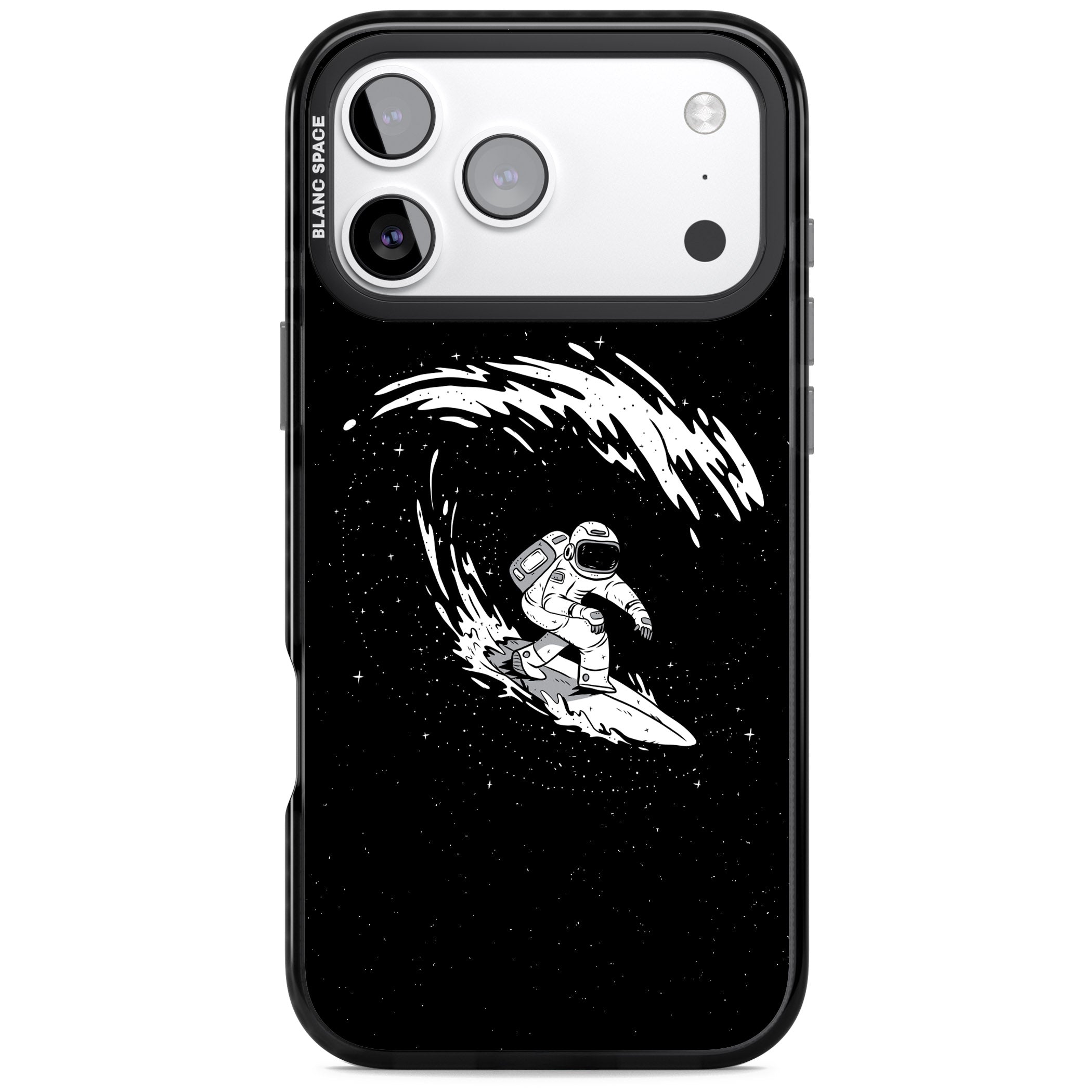 Cosmic Surf iPhone 17 Pro Impact Pro Black Phone Case