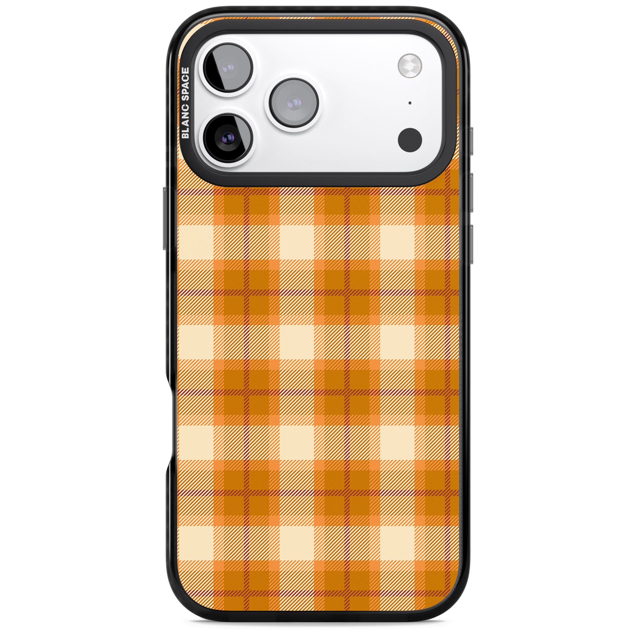 Pumpkin Plaid iPhone 17 Pro Impact Pro Black Phone Case